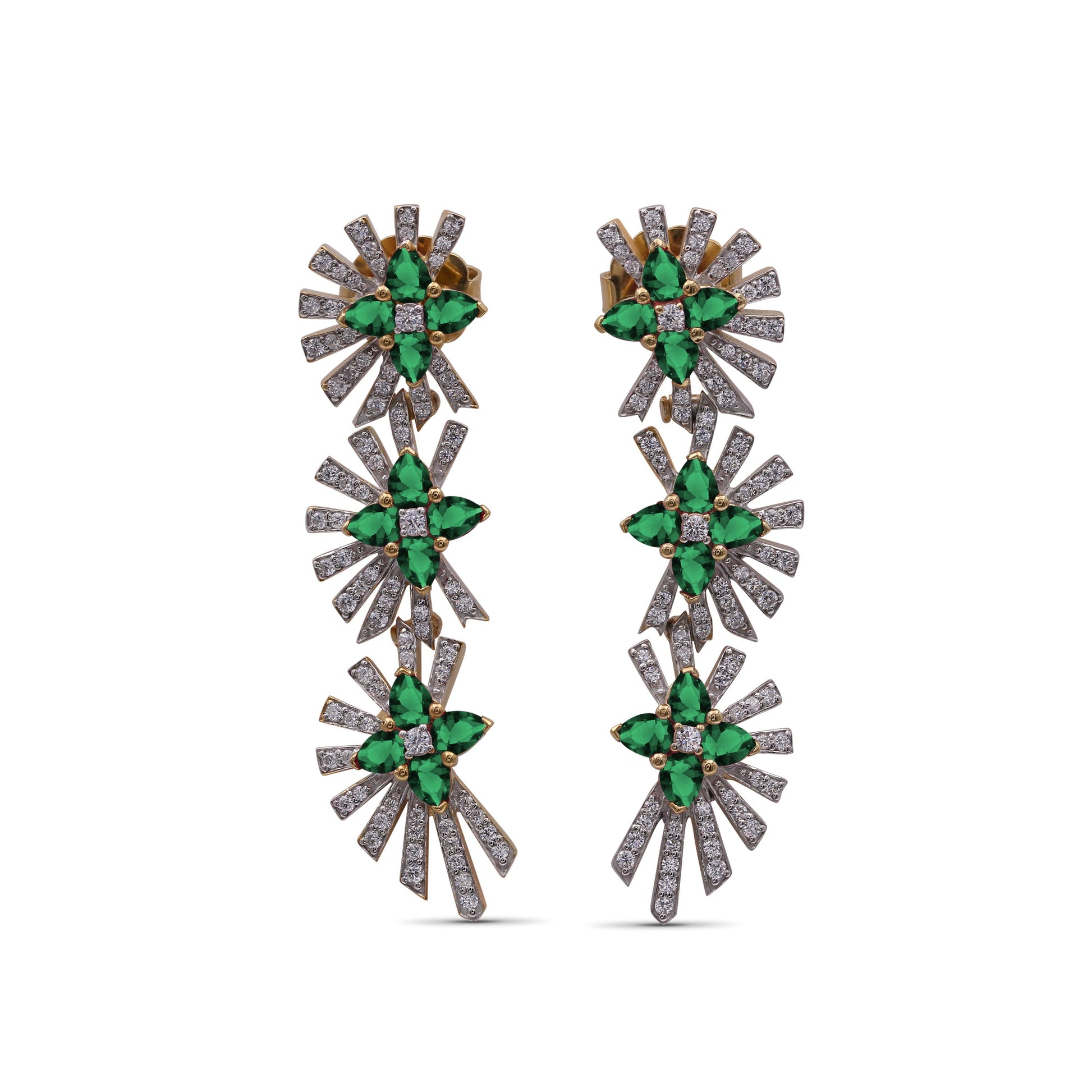 sunray-emerald-3-15ct-and-diamond-1-20ct-earring-in-18k-gold