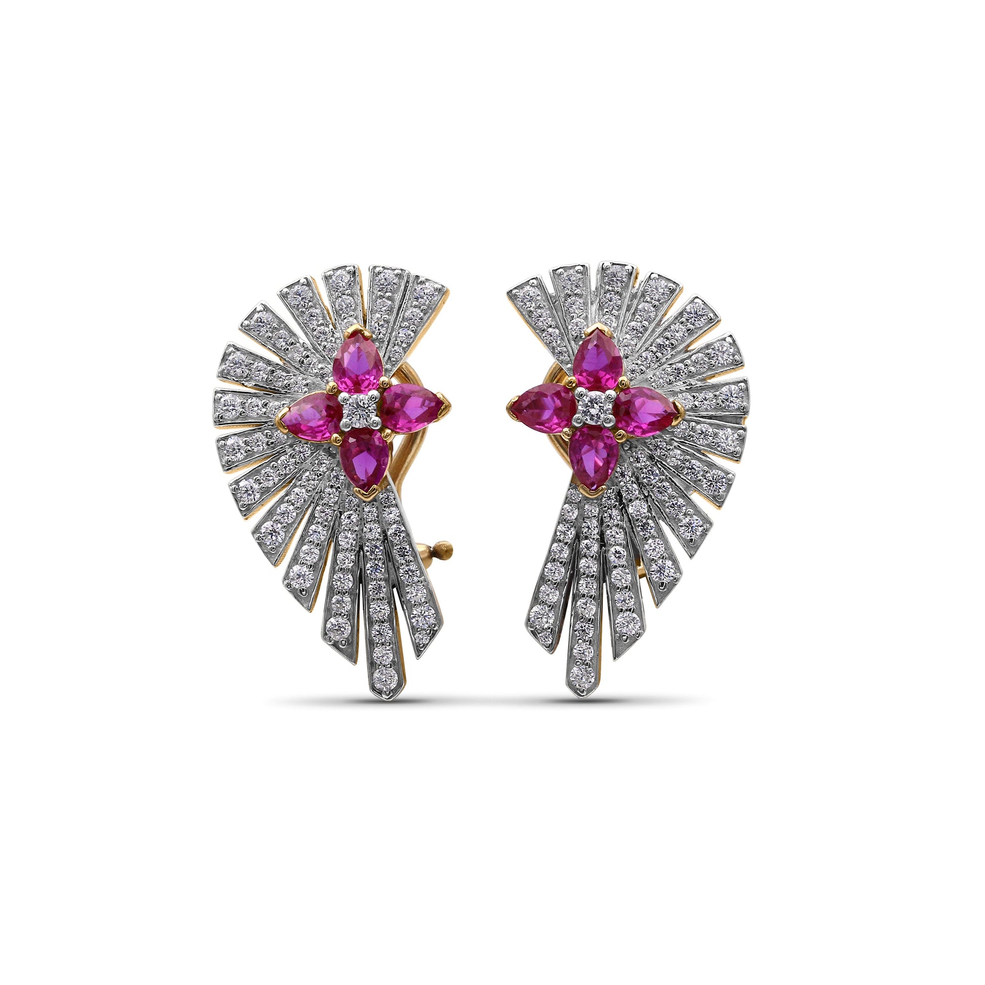 sunray-ruby-1-55ct-and-diamond-1-25ct-earring-in-18k-gold