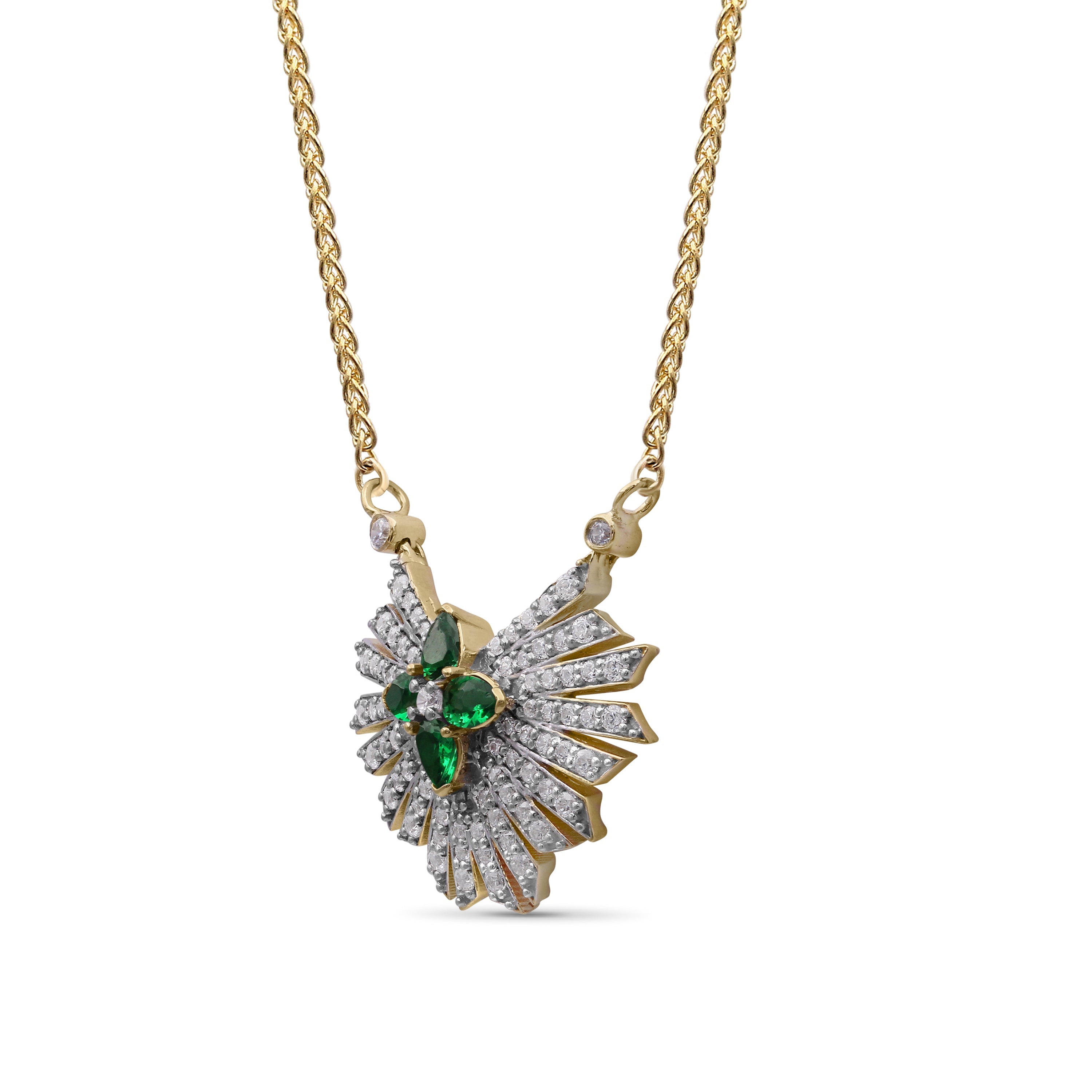 sunray-emerald-0-55ct-and-diamond-0-85ct-pendant-in-18k-gold