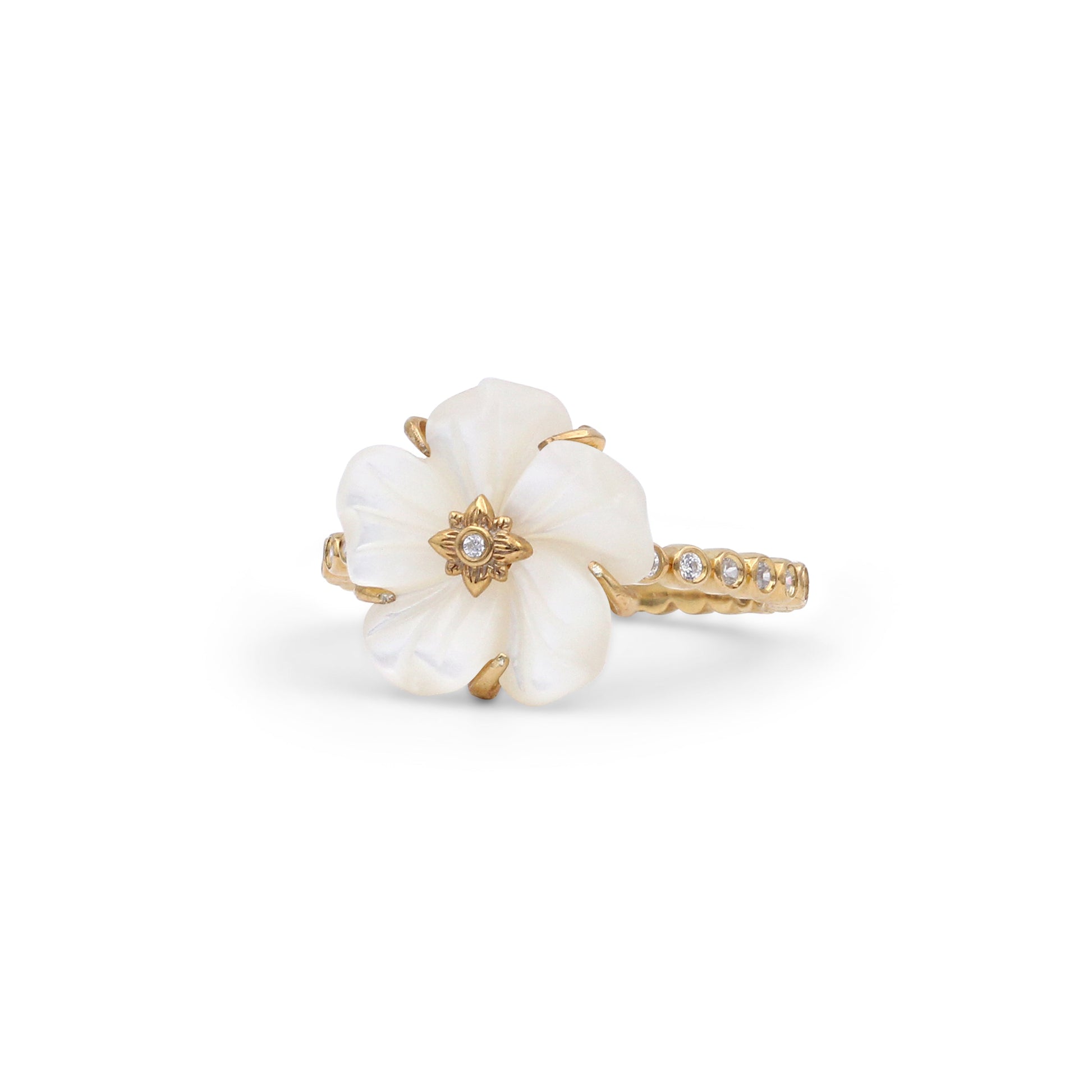 colorbloom-14mm-white-mother-of-pearl-flower-and-white-diamond-0-20ct-ring-in-18k-gold