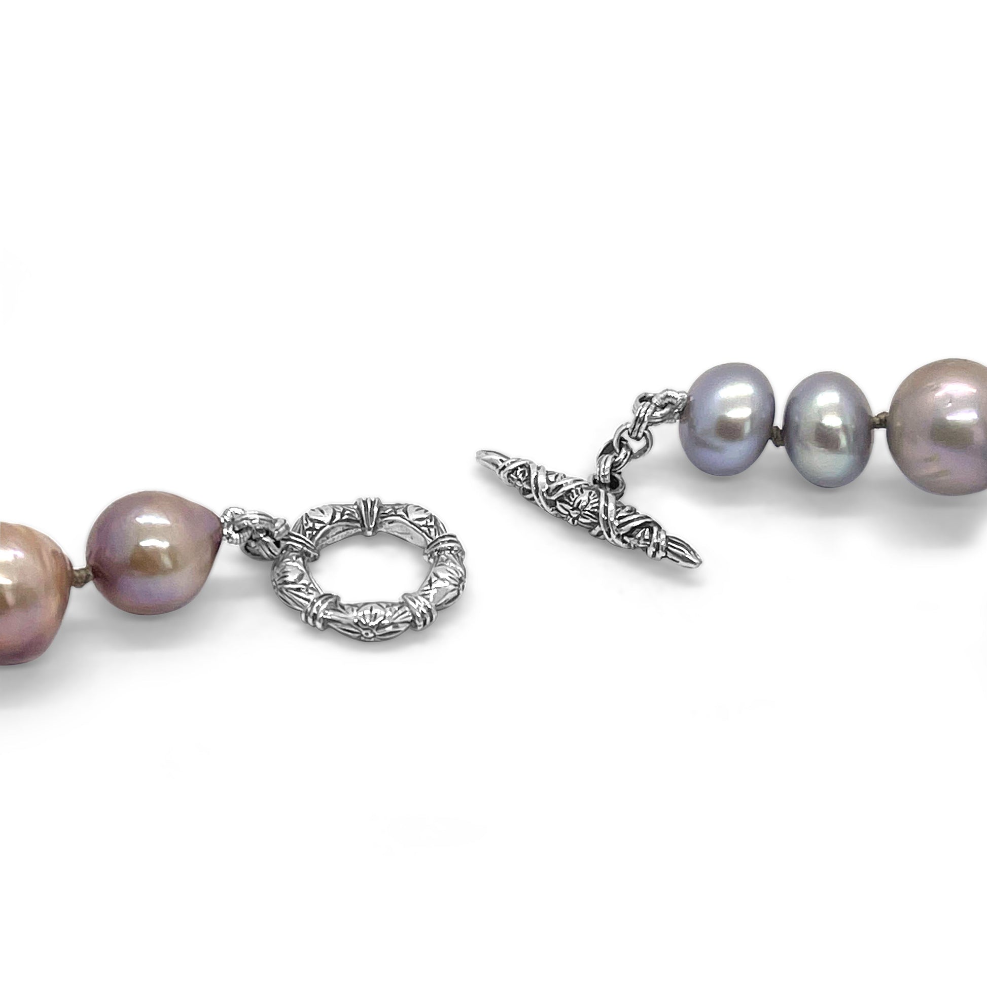 terraquatic-multi-hued-pearl-smoky-quartz-aquamarine-red-agate-pink-opal-red-hair-rutilated-quartz-apple-coral-botswana-agate-conch-carnelian-and-rose-quartz-necklace-in-sterling-silver