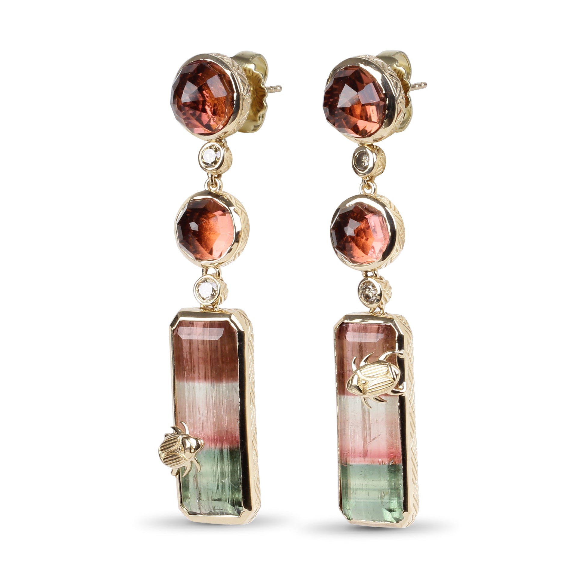 luxury-tourmaline-carved-tourmaline-pink-bi-color-tourmaline-and-champagne-diamond-earrings-in-18k-gold-with-adam-bug