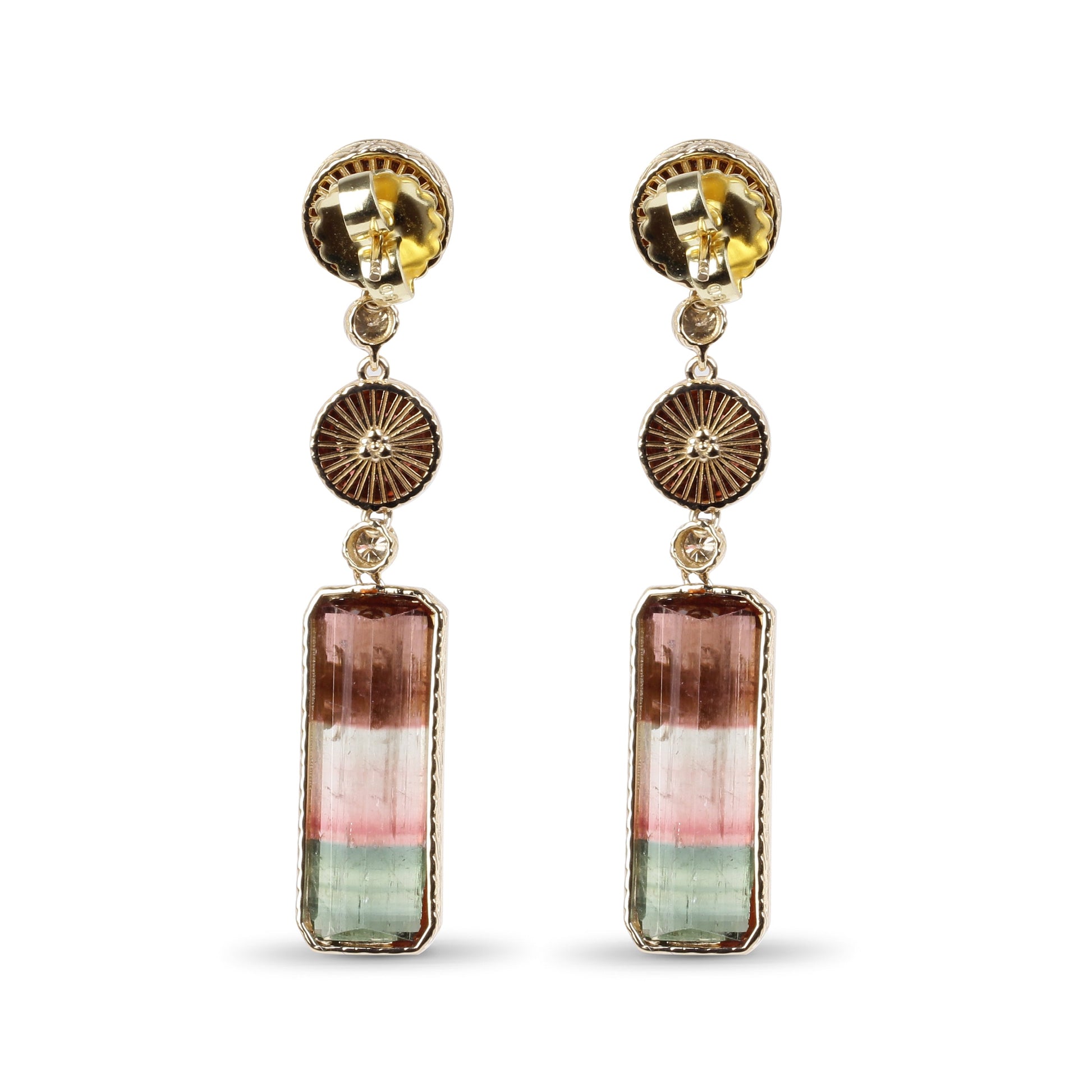 luxury-tourmaline-carved-tourmaline-pink-bi-color-tourmaline-and-champagne-diamond-earrings-in-18k-gold-with-adam-bug