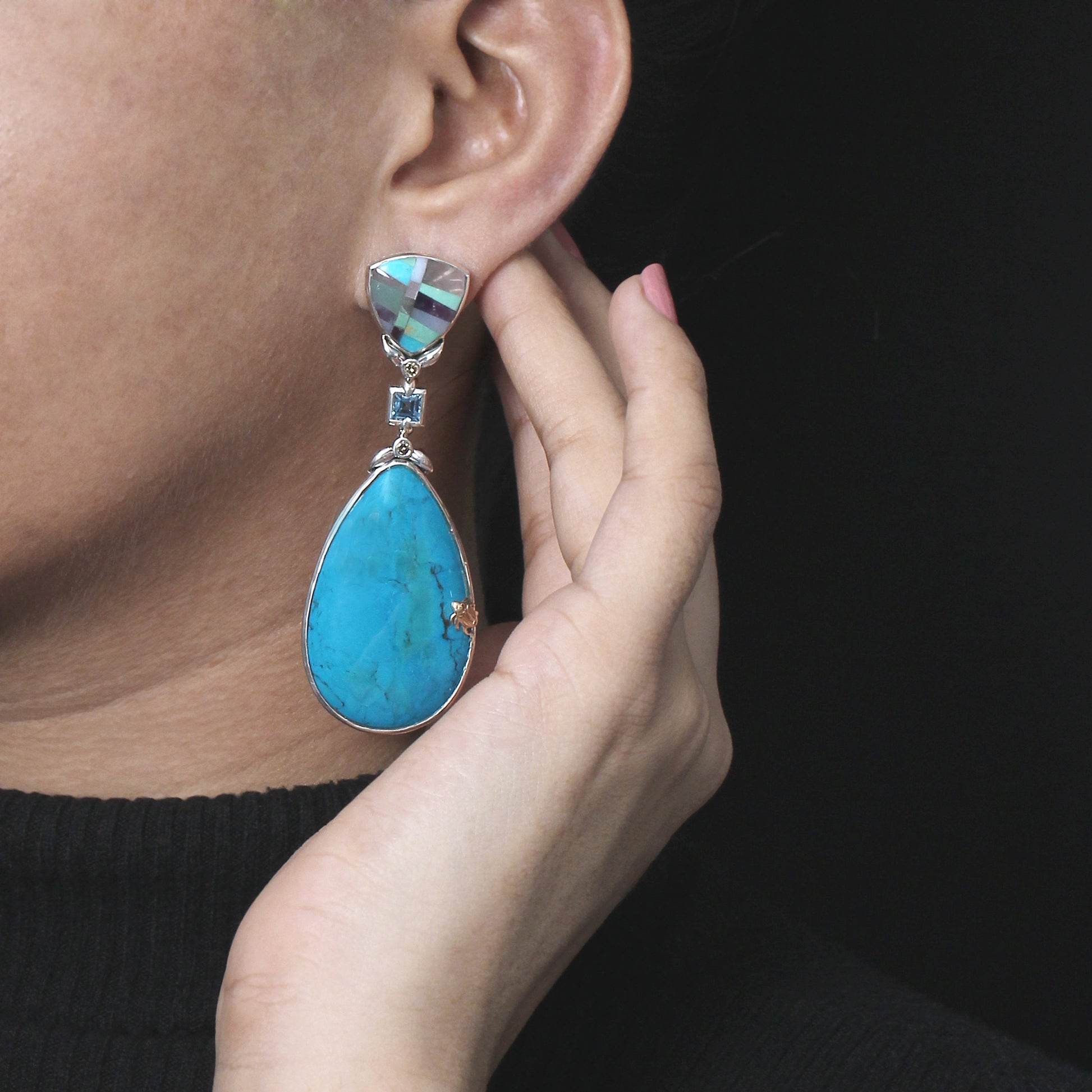 one-of-a-kind-pastel-color-mosaic-blue-topaz-turquoise-and-champagne-diamond-0-19ct-earring-in-sterling-silver-with-18k-gold-adam