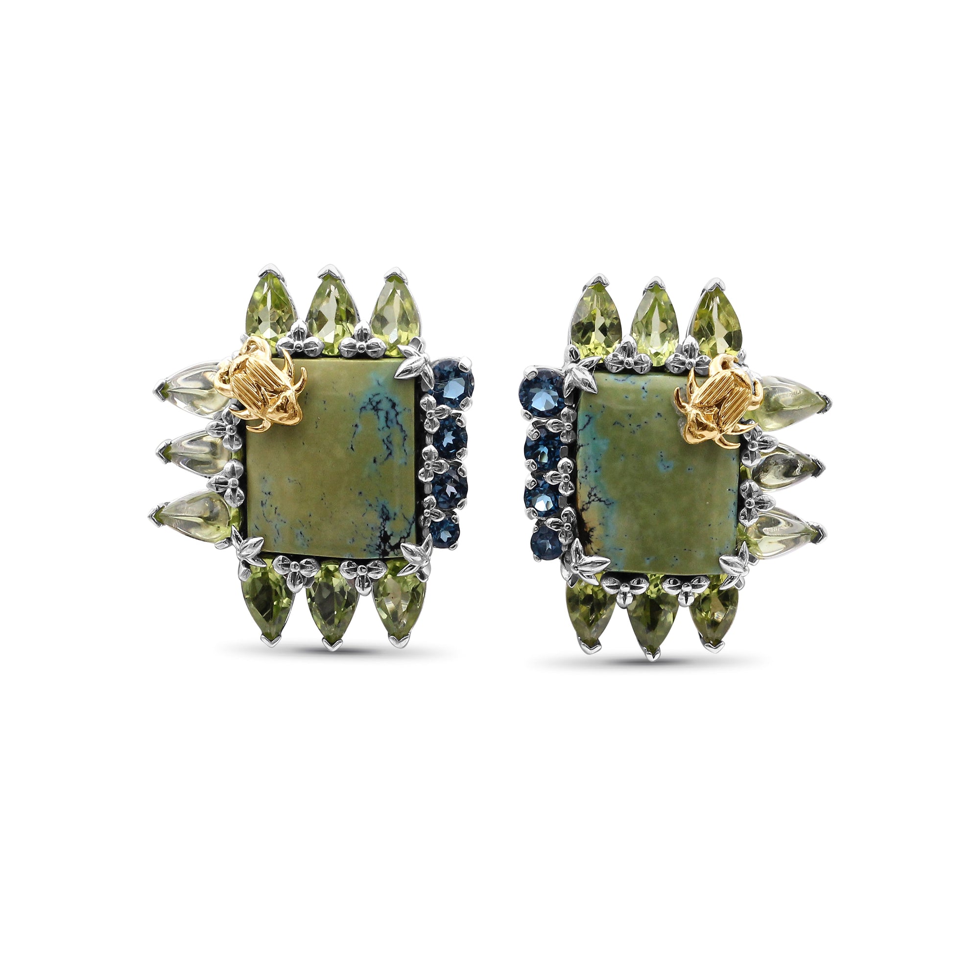 one-of-a-kind-smooth-green-turquoise-peridot-and-facet-london-blue-topaz-earring-in-sterling-silver-with-18k-gold-adam