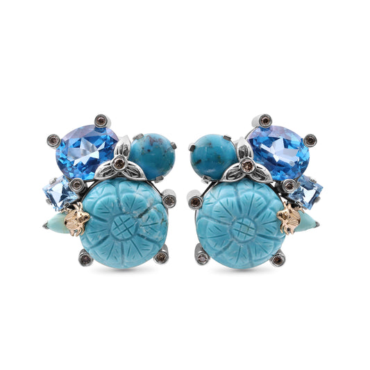 one-of-a-kind-blue-topaz-smooth-turquoise-hand-carved-turquoise-turquoise-swiss-blue-topaz-and-diamond-0-18ct-earring-in-sterling-silver-with-18k-gold-adam