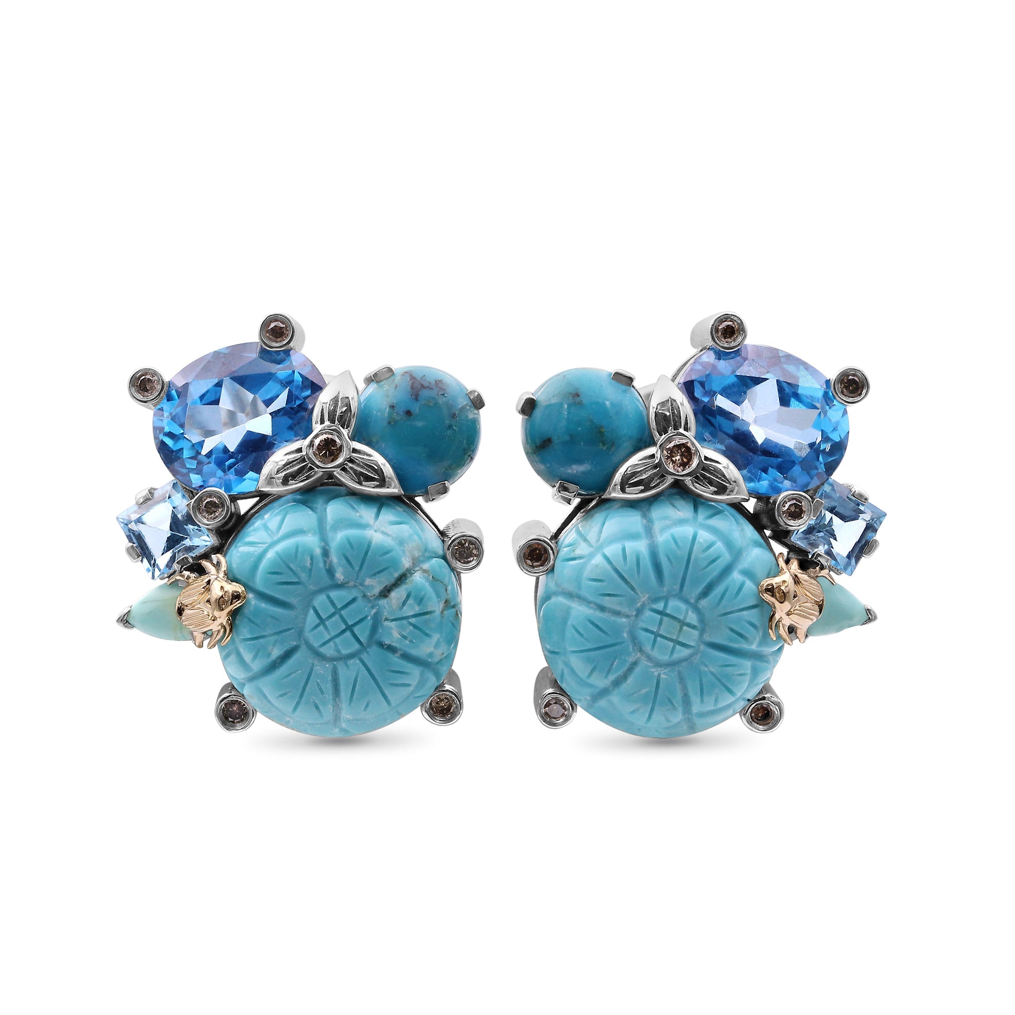 one-of-a-kind-blue-topaz-smooth-turquoise-hand-carved-turquoise-turquoise-swiss-blue-topaz-and-diamond-0-18ct-earring-in-sterling-silver-with-18k-gold-adam