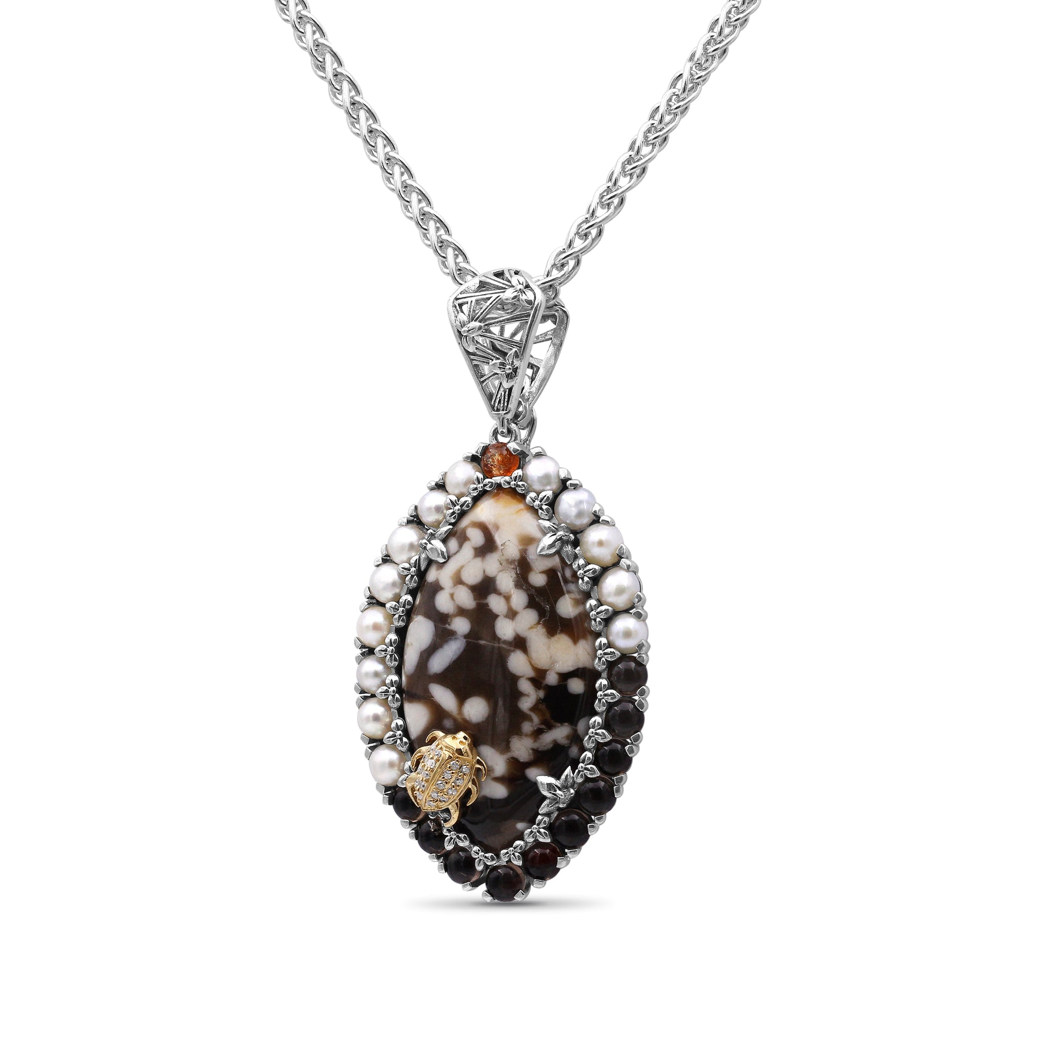 one-of-a-kind-smooth-peanut-wood-orange-sunstone-smooth-smoky-quartz-white-pearl-and-diamond-0-11ct-pendant-in-sterling-silver-with-18k-gold-diamond-pave-adam