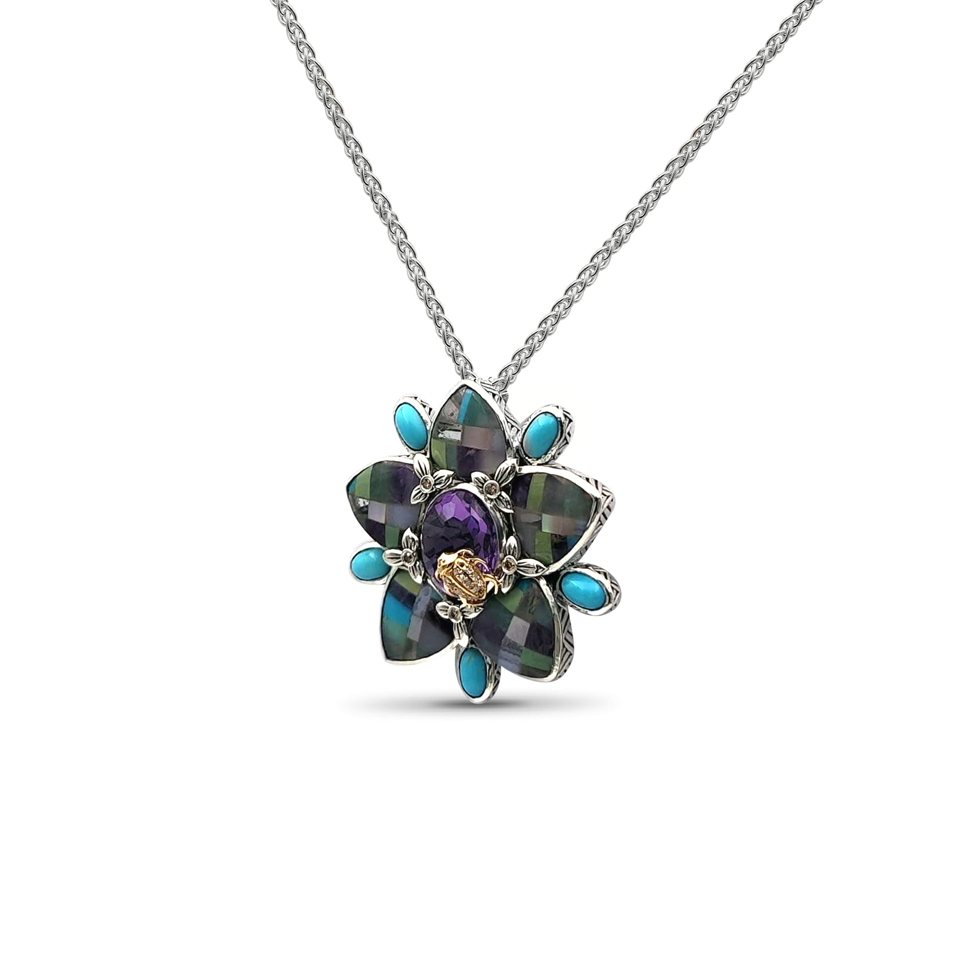 one-of-a-kind-pastel-color-mosaic-smooth-turquoise-facet-amethyst-and-diamonds-0-10ct-pendant-pin-in-sterling-silver-with-18k-gold-adam
