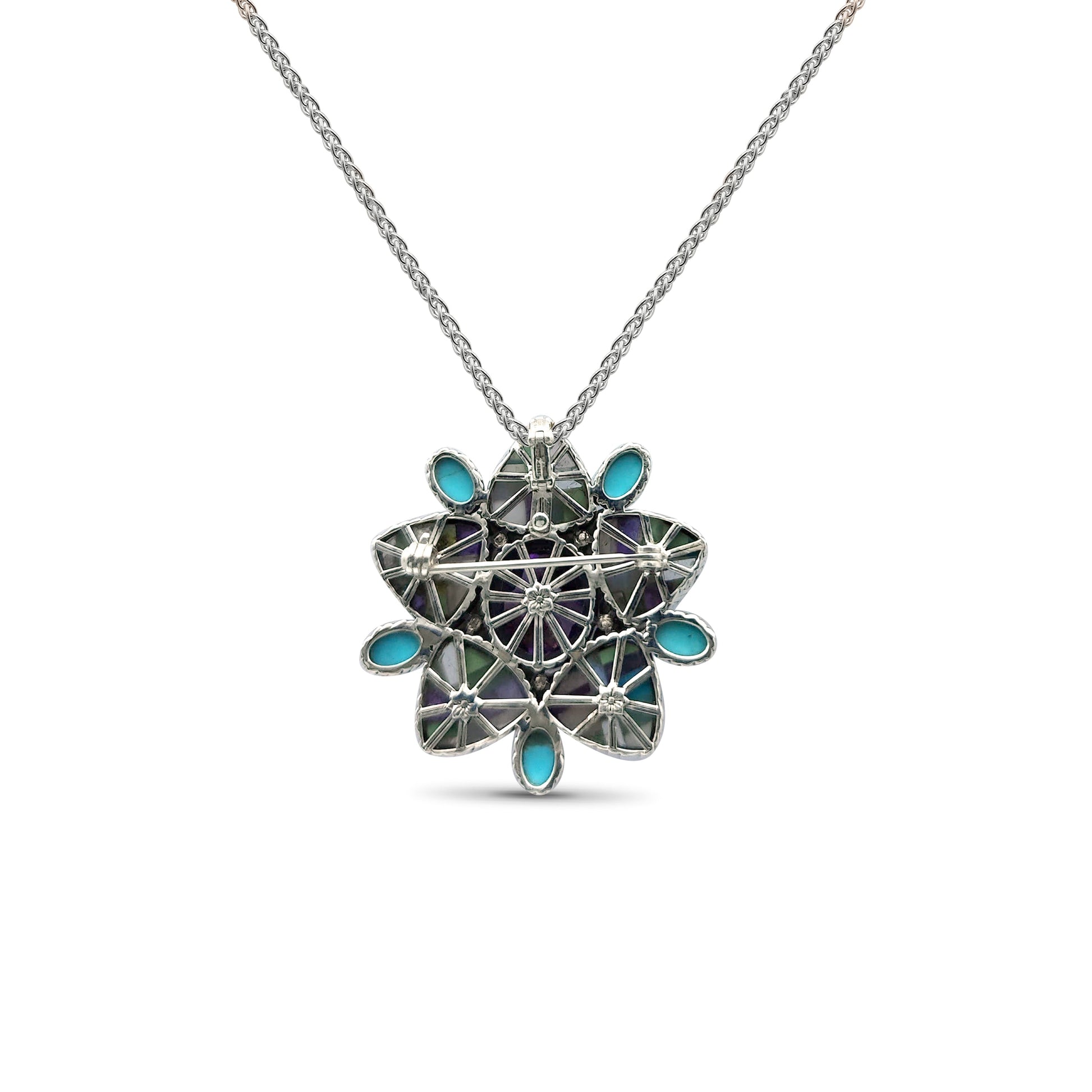 one-of-a-kind-pastel-color-mosaic-smooth-turquoise-facet-amethyst-and-diamonds-0-10ct-pendant-pin-in-sterling-silver-with-18k-gold-adam