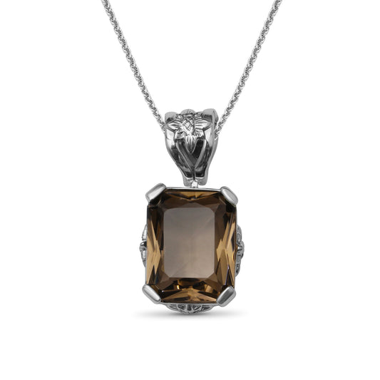 garden-of-stephen-40-80ct-faceted-smoky-quartz-pendant-in-sterling-silver