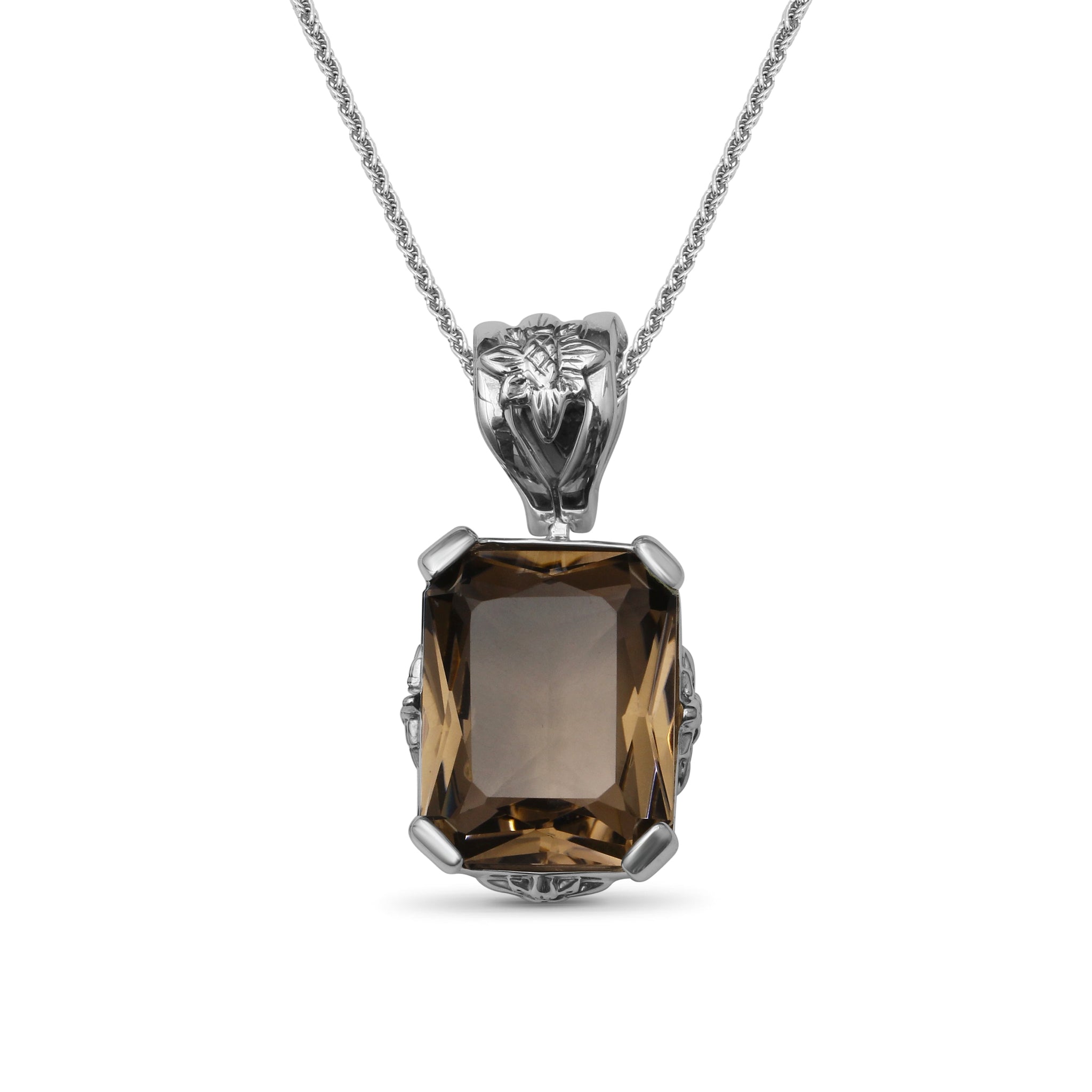 garden-of-stephen-40-80ct-faceted-smoky-quartz-pendant-in-sterling-silver