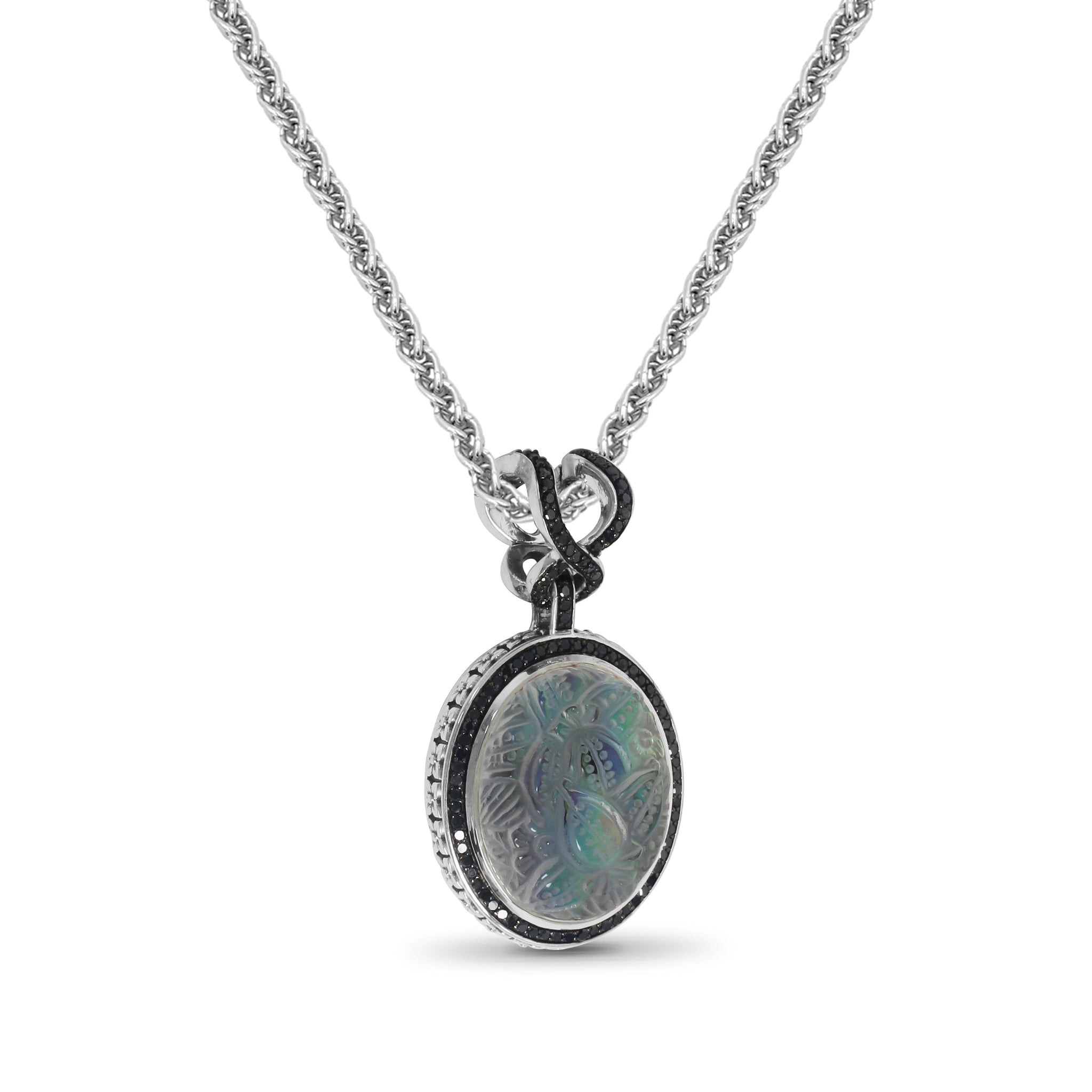 carventurous-hand-carved-natural-quartz-abalone-and-black-diamond-1-09ct-pendant-in-sterling-silver