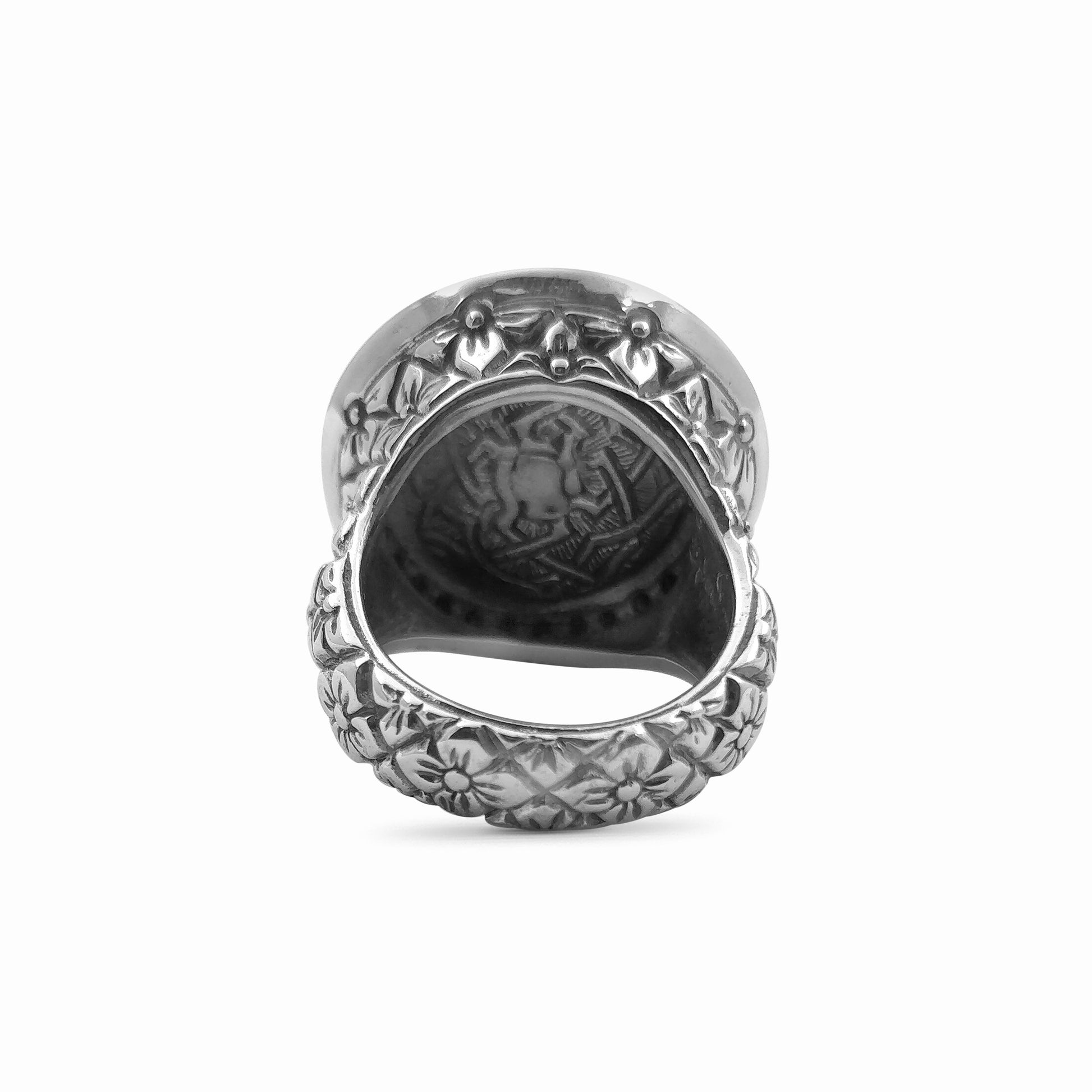 garden-of-stephen-18mm-round-black-vein-turquoise-ring-in-sterling-silver-with-0-55ct-black-diamonds