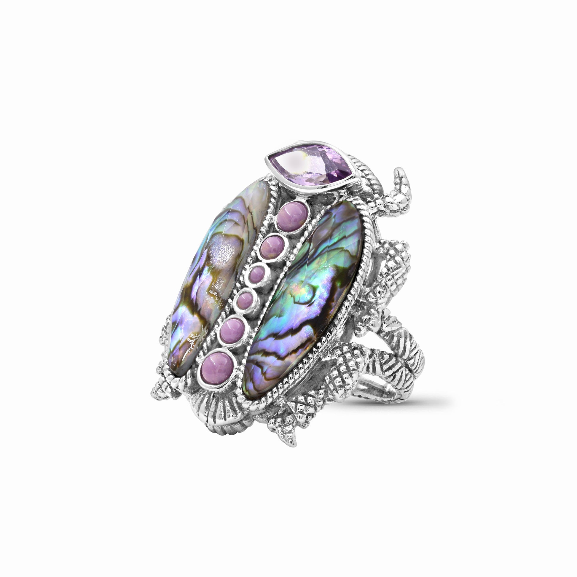 garden-of-stephen-amethyst-phosphosiderite-natural-quartz-and-abalone-scarab-ring-in-sterling-silver