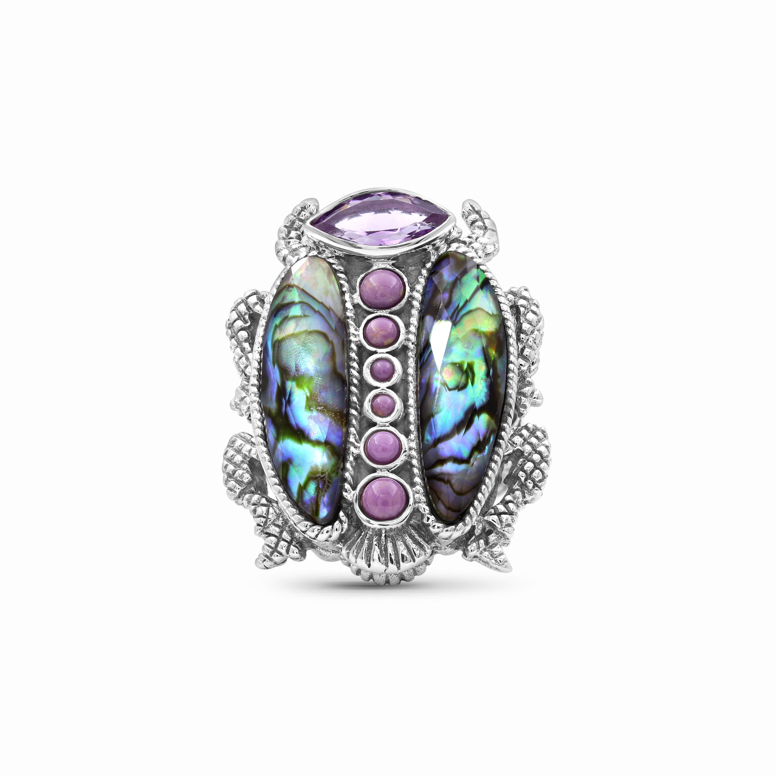 garden-of-stephen-amethyst-phosphosiderite-natural-quartz-and-abalone-scarab-ring-in-sterling-silver