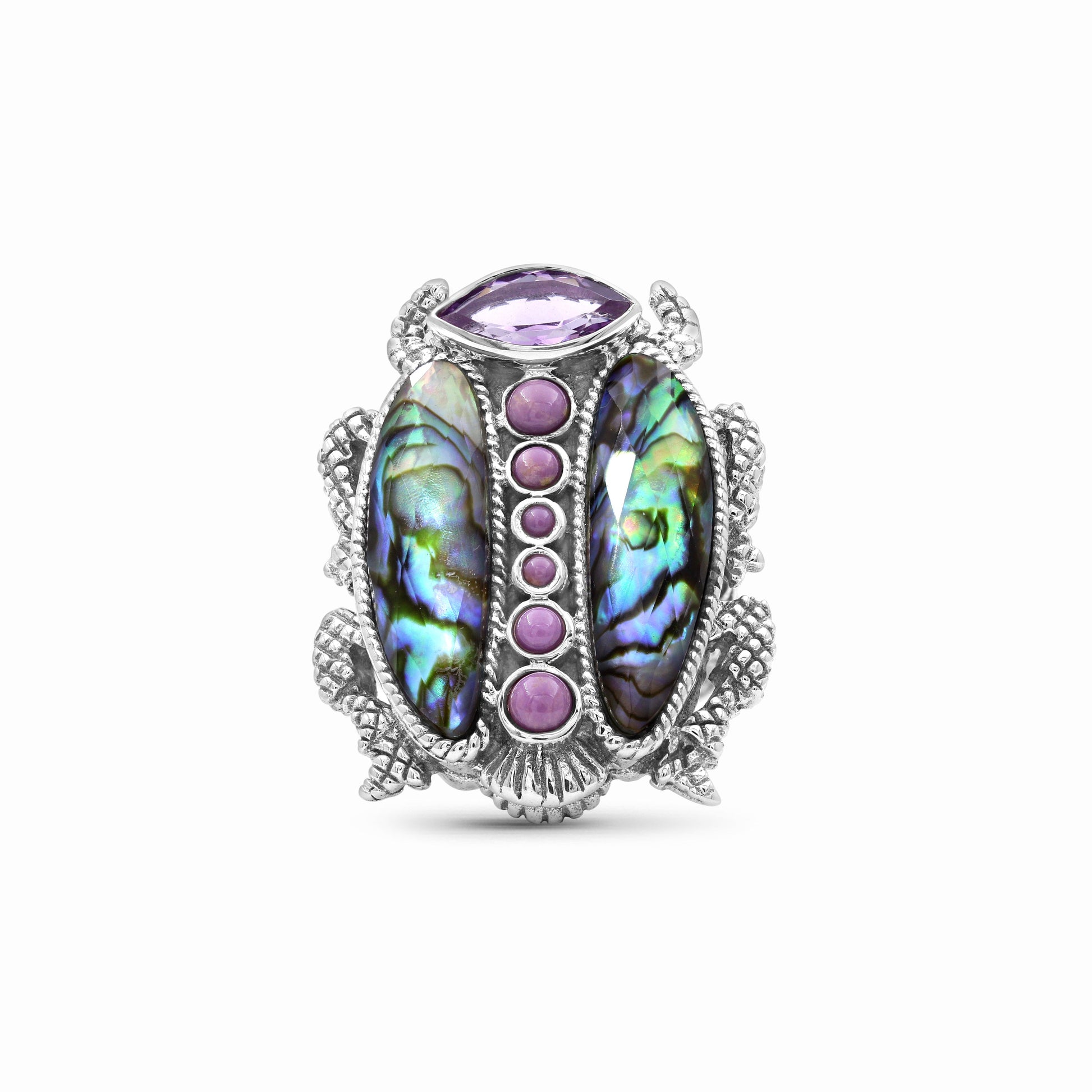 garden-of-stephen-amethyst-phosphosiderite-natural-quartz-and-abalone-scarab-ring-in-sterling-silver