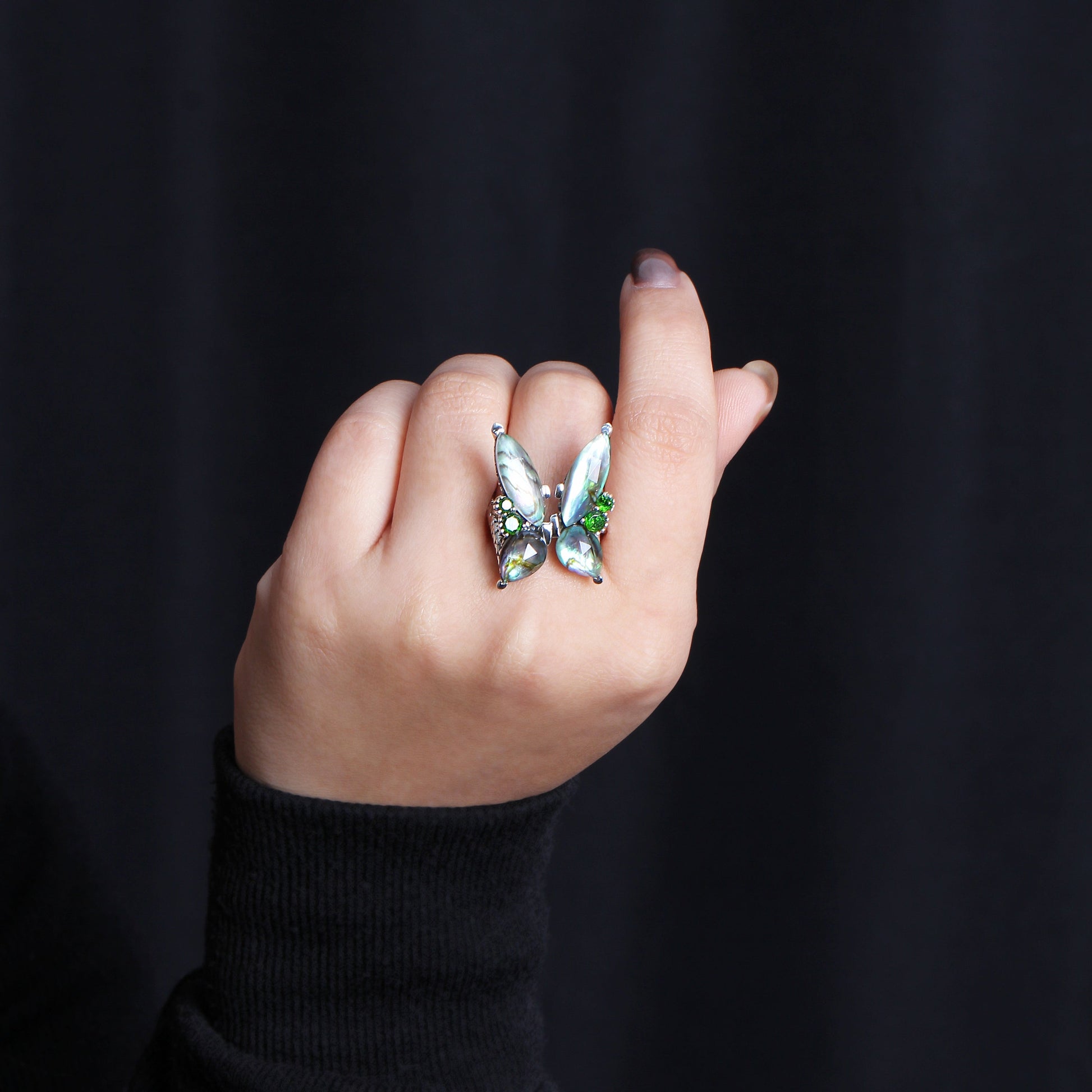 garden-of-stephen-faceted-natural-quartz-abalone-and-peridot-butterfly-ring-in-sterling-silver