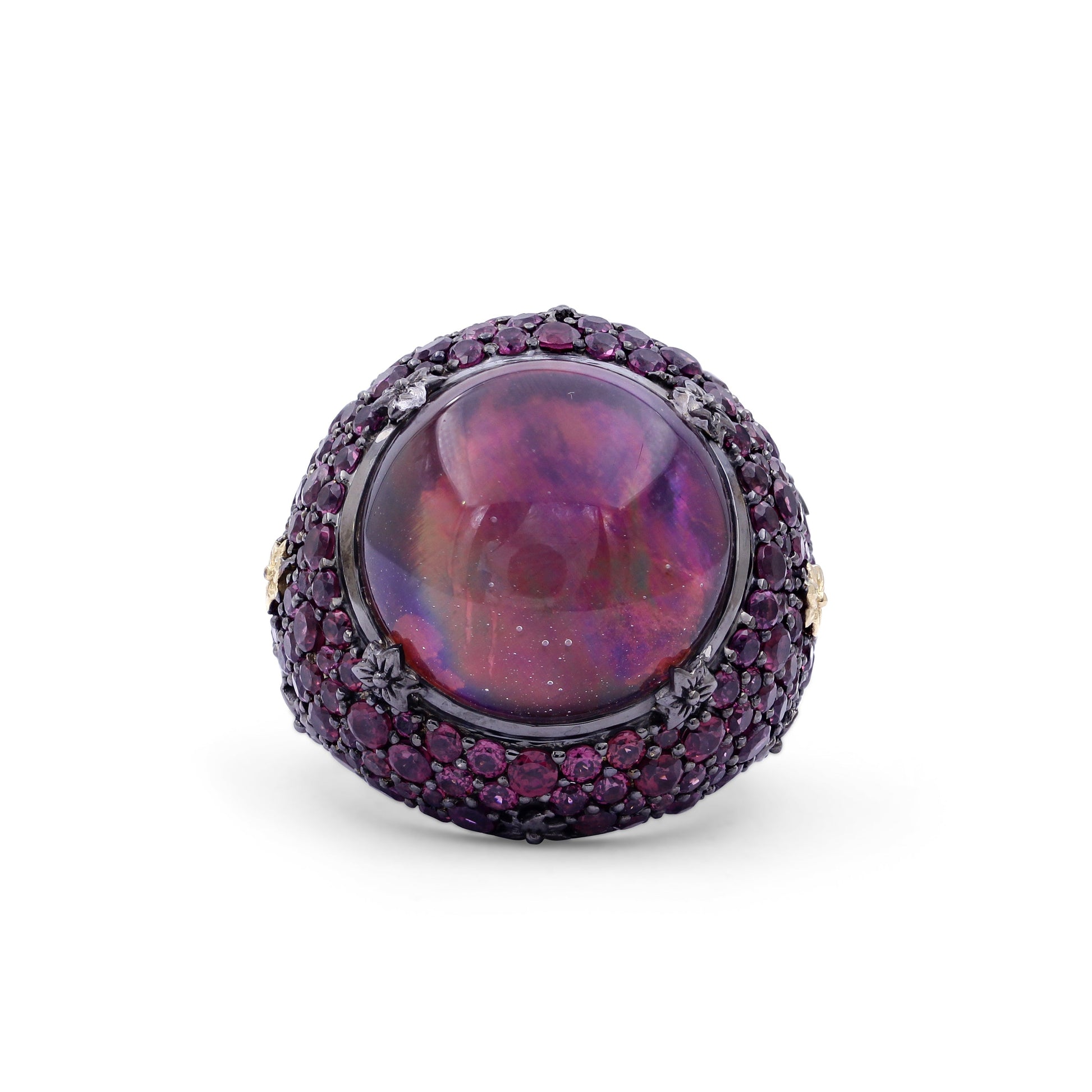 garden-of-stephen-natural-quartz-mother-of-pearl-and-rhodolite-garnet-pave-ring-in-sterling-silver-with-18k-gold-flowers