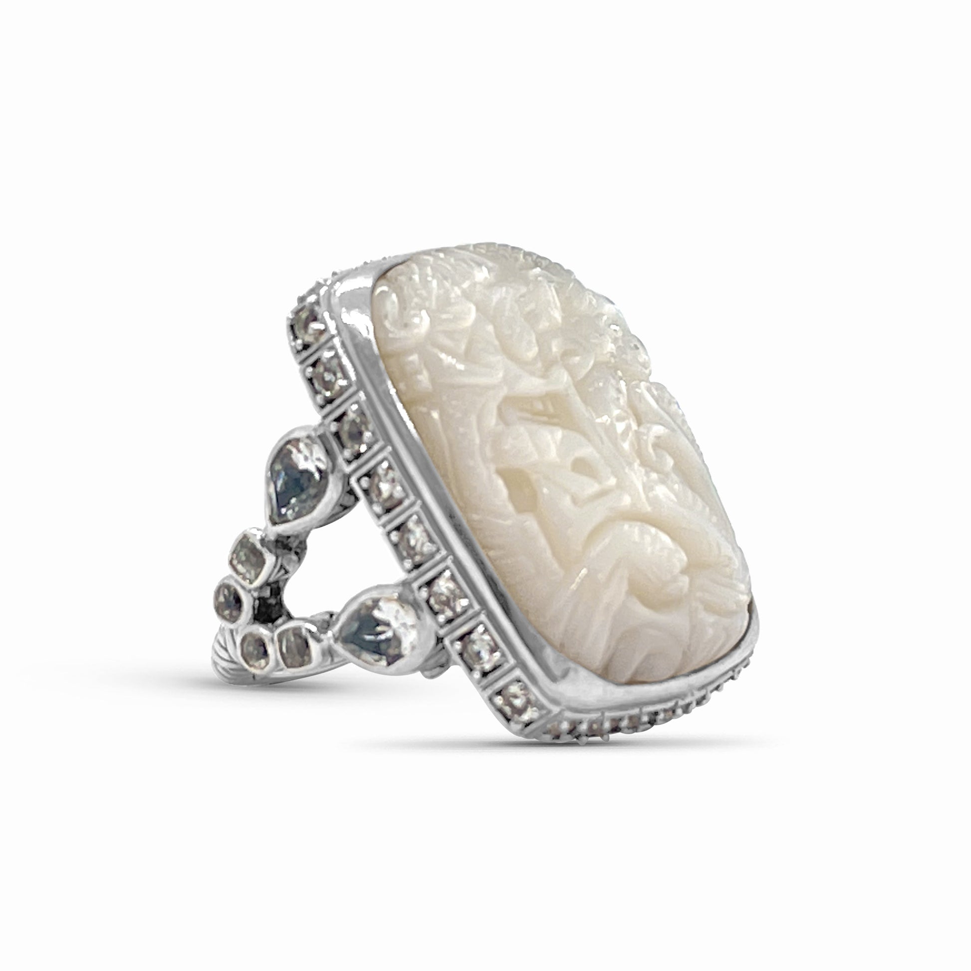 carventurous-hand-carved-mother-of-pearl-rainbow-moonstone-and-natural-quartz-ring-in-sterling-silver
