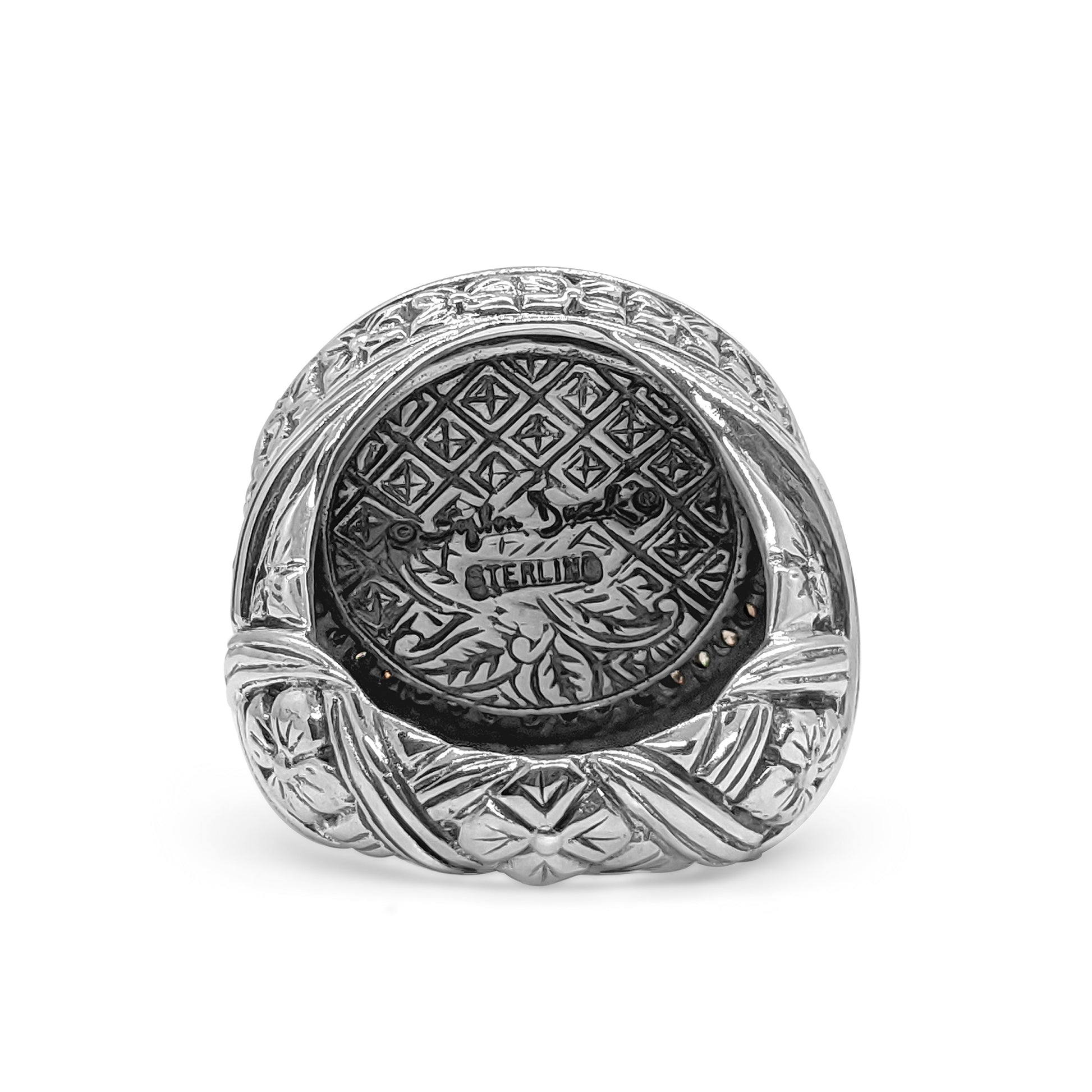 carventurous-hand-carved-chalcedony-ring-in-sterling-silver-with-champagne-diamonds-and-18k-gold-flowers