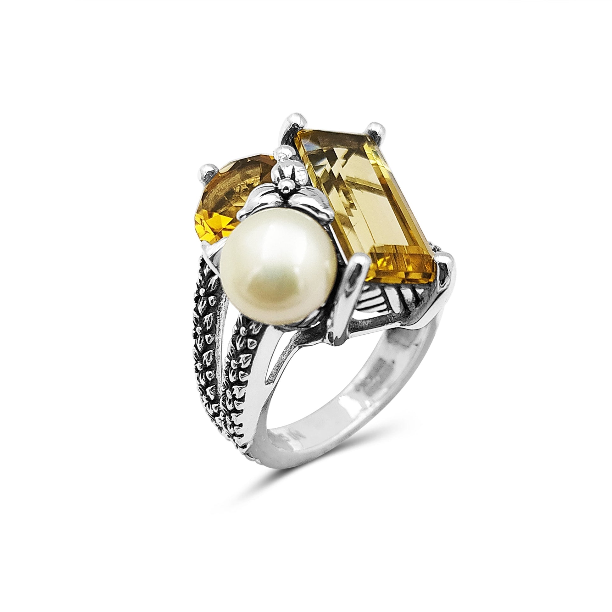 rockrageous-three-stone-cluster-ring-with-white-pearl-and-citrine-and-orange-citrine-gemstones-set-in-sterling-silver