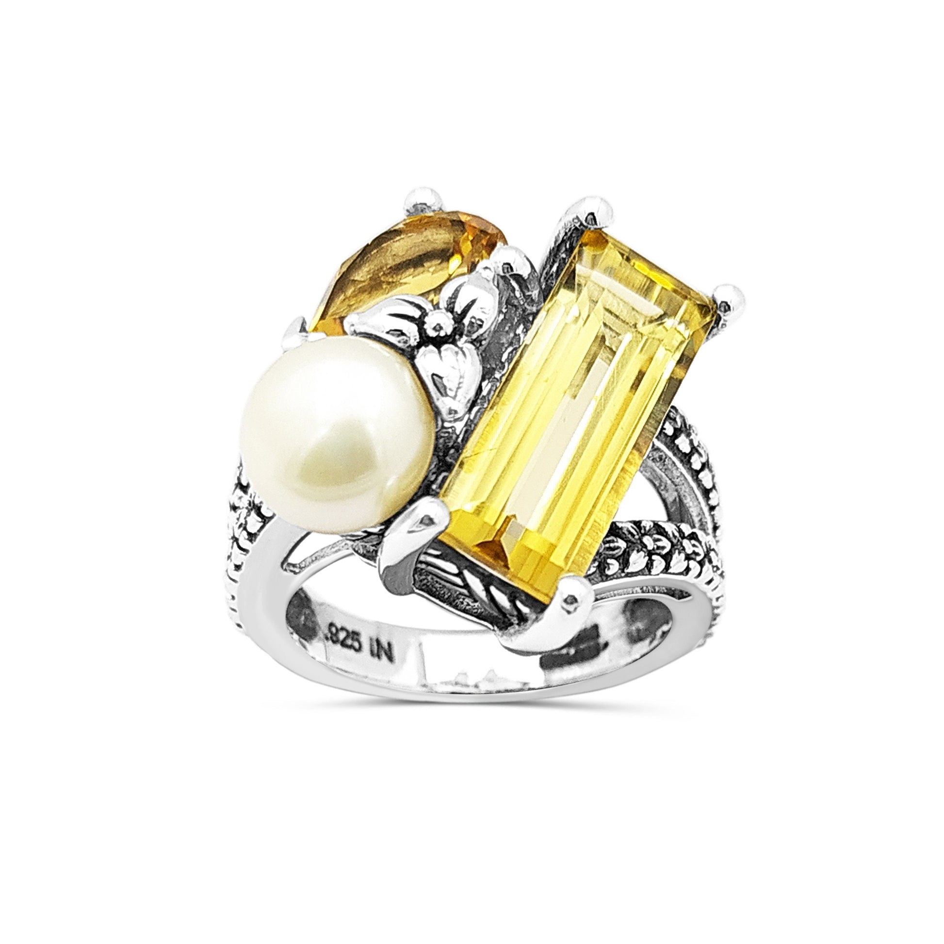 rockrageous-three-stone-cluster-ring-with-white-pearl-and-citrine-and-orange-citrine-gemstones-set-in-sterling-silver