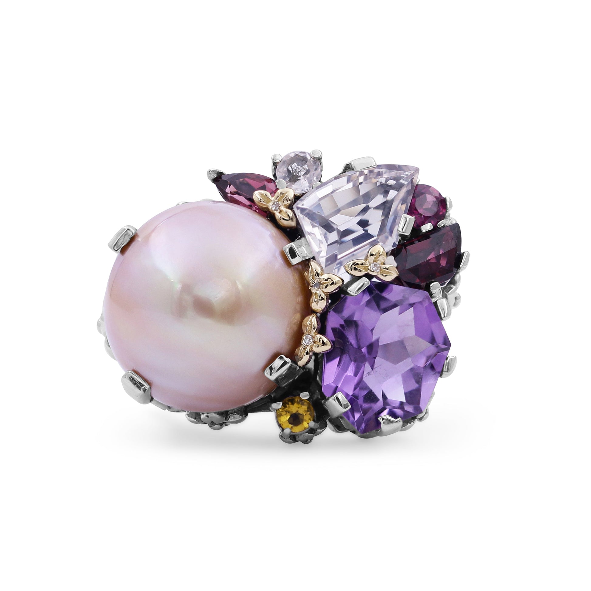 rockrageous-multi-hued-citrine-rhodolite-garnet-tourmaline-amethyst-sapphire-and-mabe-pearl-ring-in-sterling-silver-with-18k-gold-and-diamond-flowers