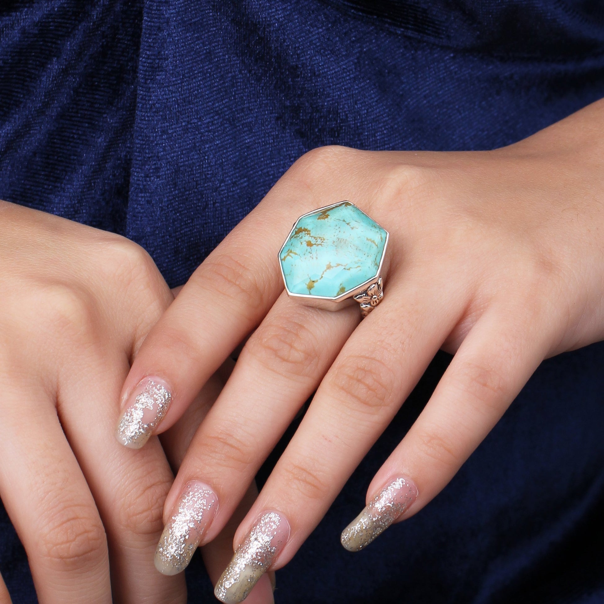 galactical-faceted-natural-quartz-and-turquoise-ring-in-sterling-silver