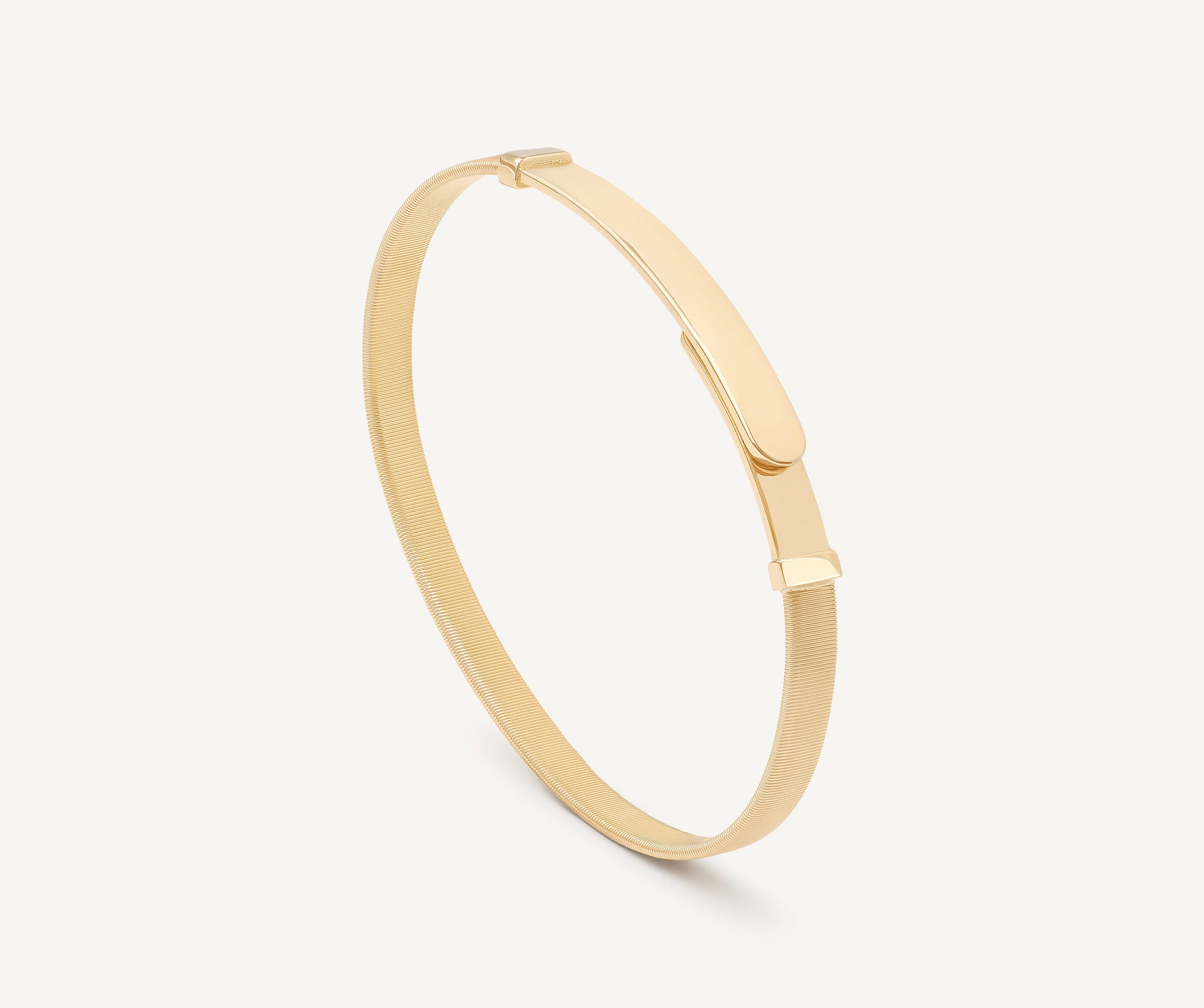 18K Yellow Gold Coil Thin Bangle Bracelet