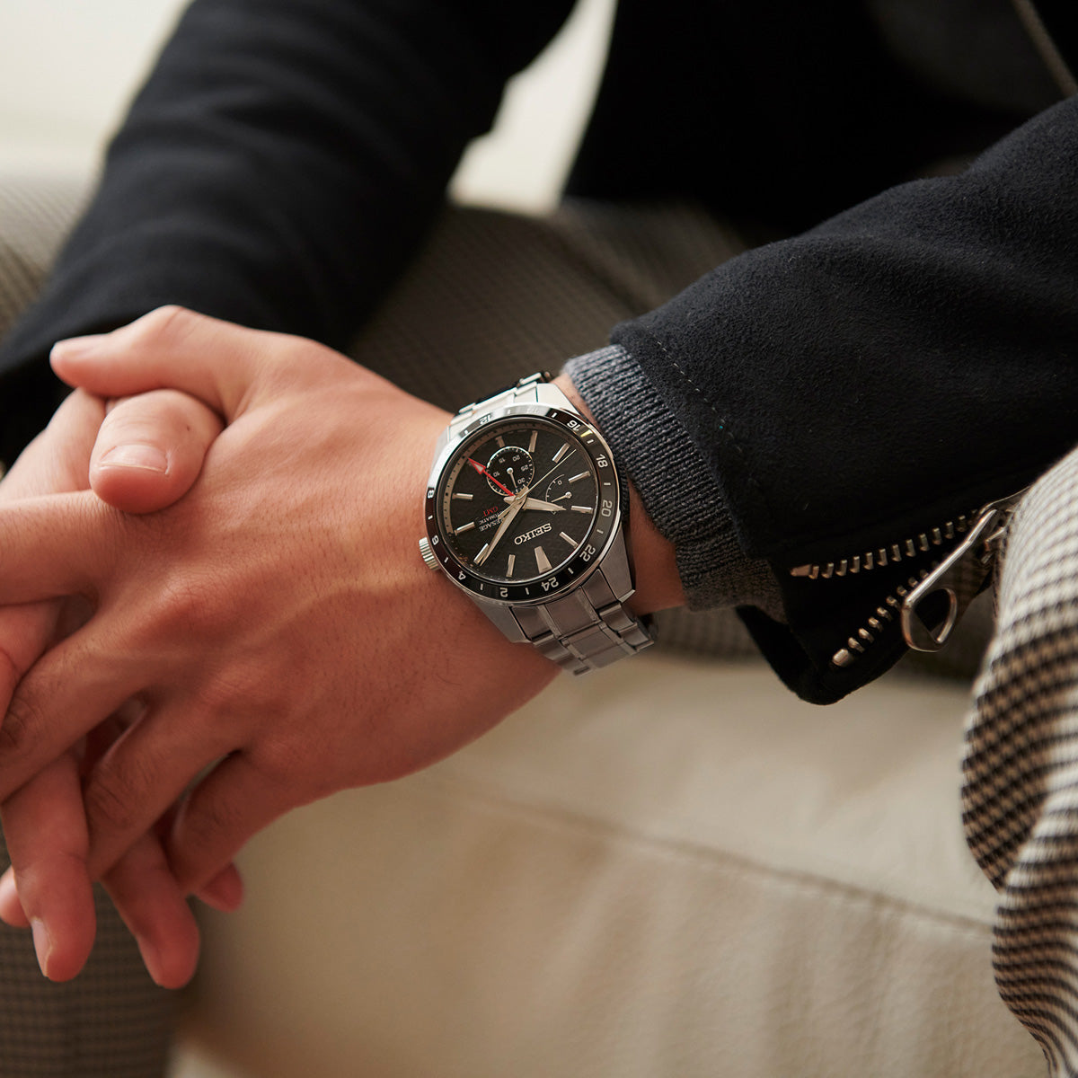 Seiko luxe PRESAGE SHARP EDGED SERIES GMT Watch SPB221