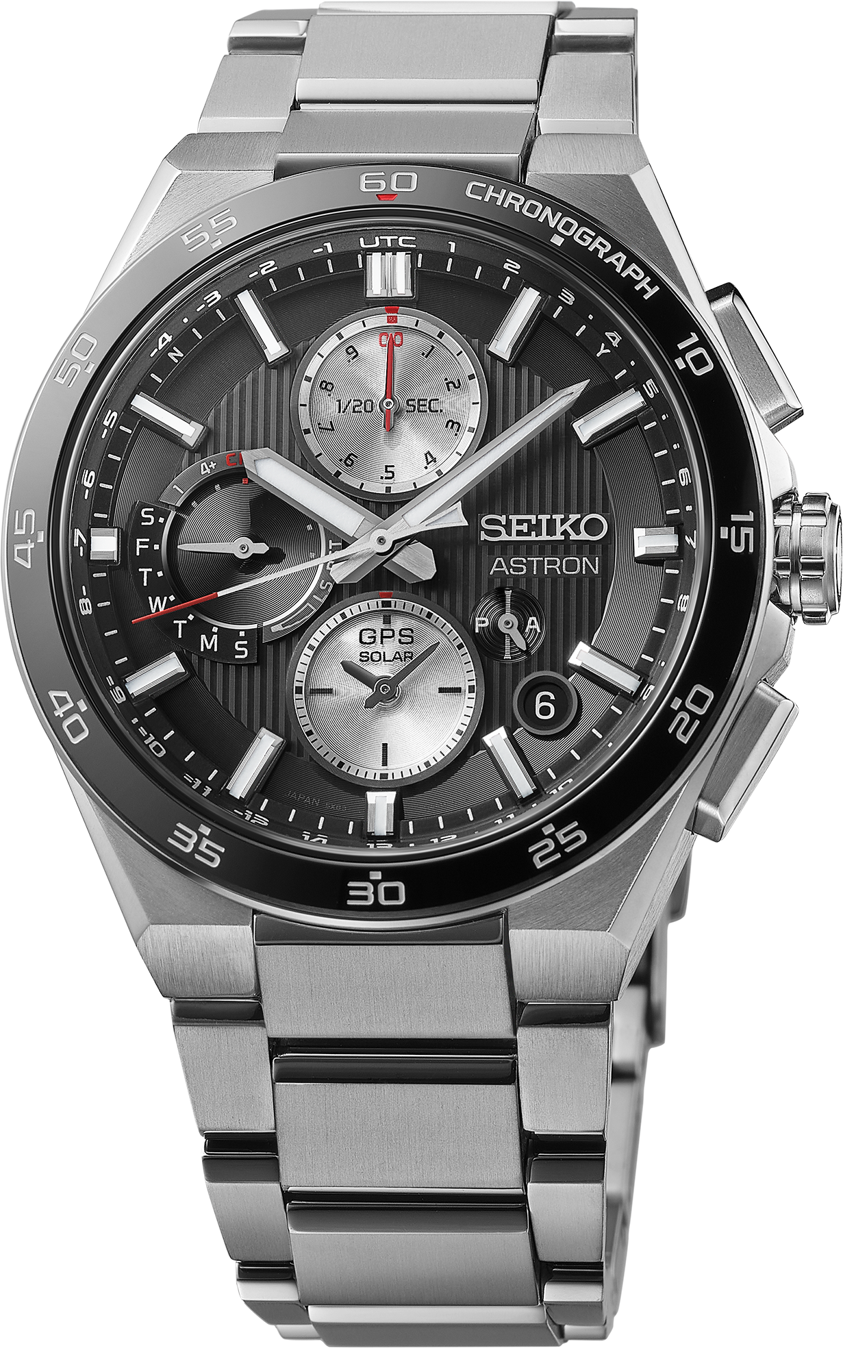 Seiko luxe ASTRON GPS SOLAR DUAL-TIME CHRONOGRAGH Watch SSH151