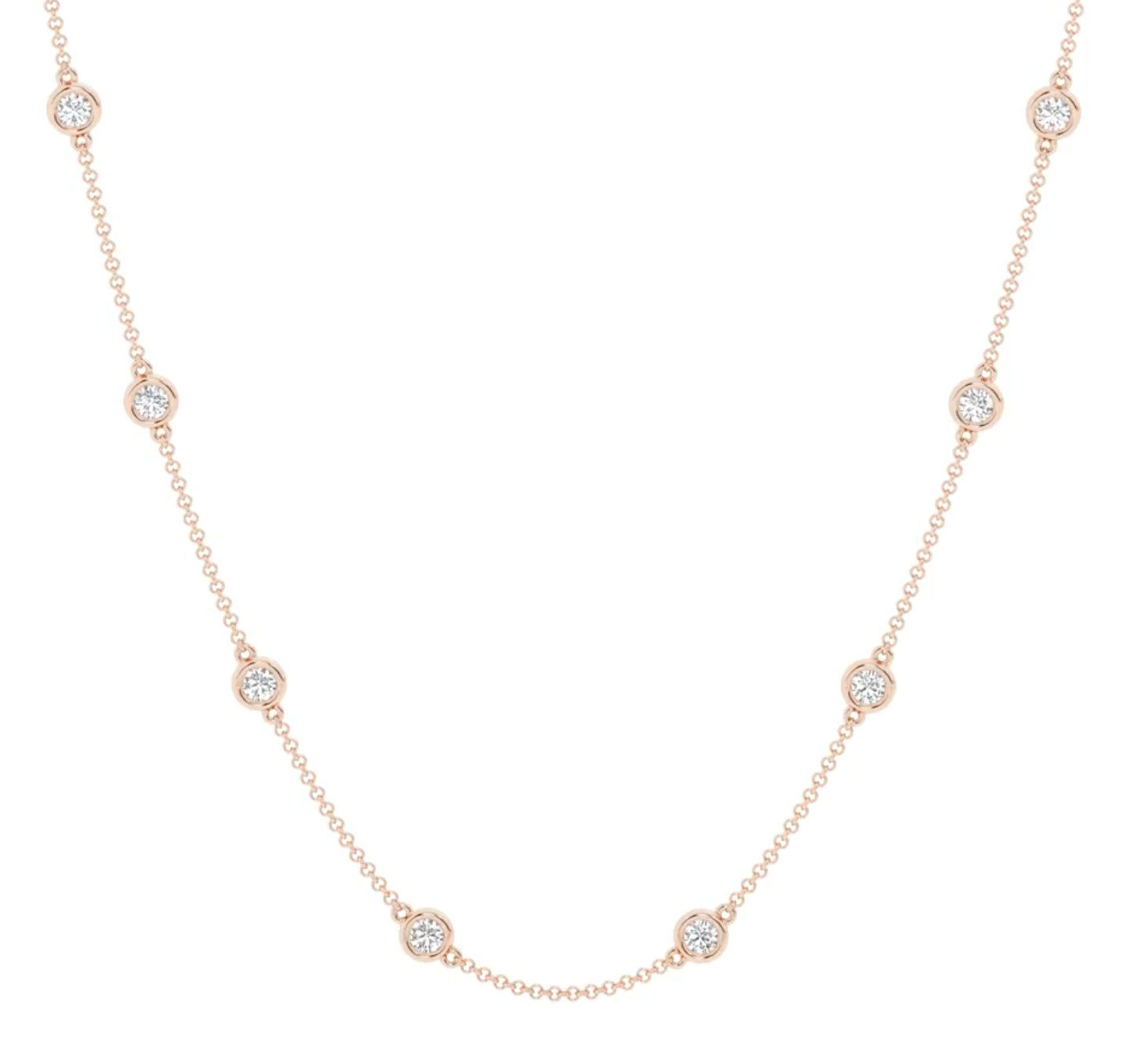 14K Pink Gold Diamond By The Yard Necklace MR-LGD-KN29498-GP3