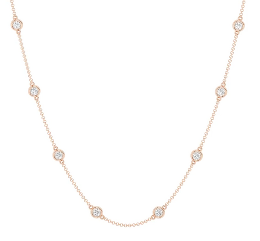 14K Pink Gold Diamond By The Yard Necklace MR-LGD-KN29498-GP3