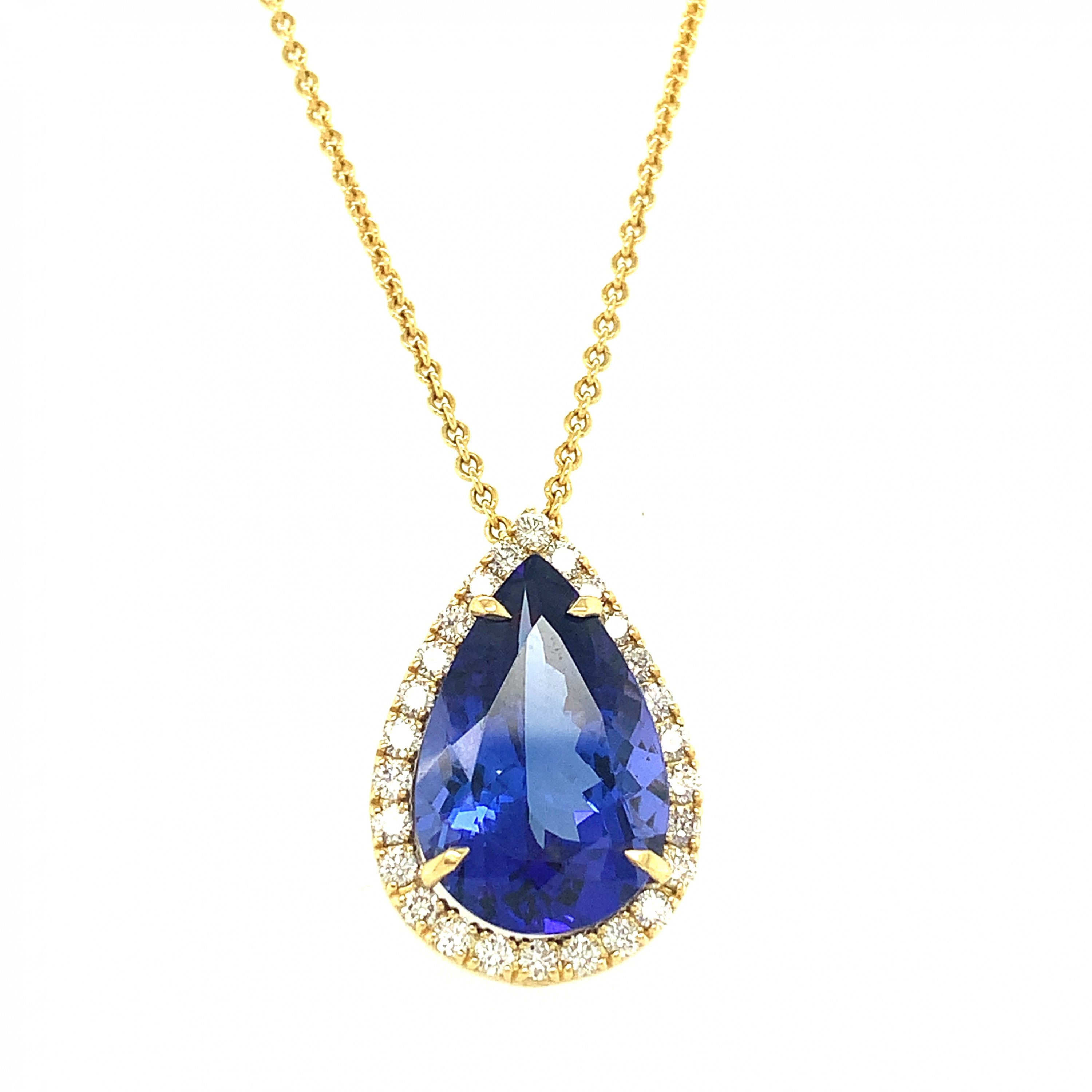 Tanzanite Pear Shaped Pendant with Diamonds 100-JSA