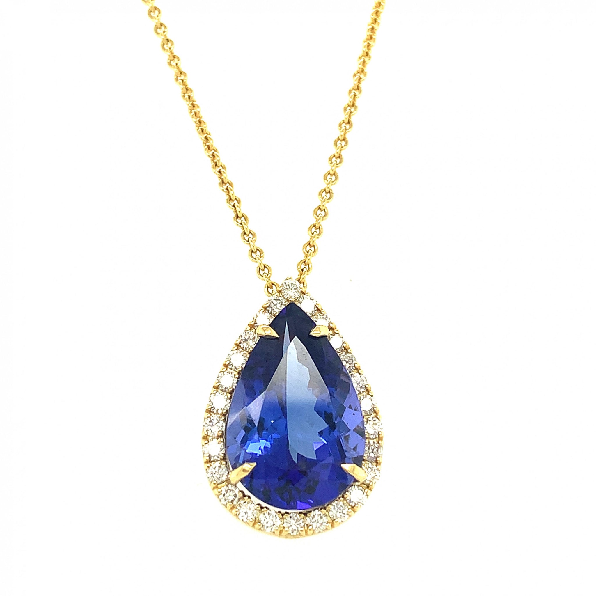 Tanzanite Pear Shaped Pendant with Diamonds 100-JSA