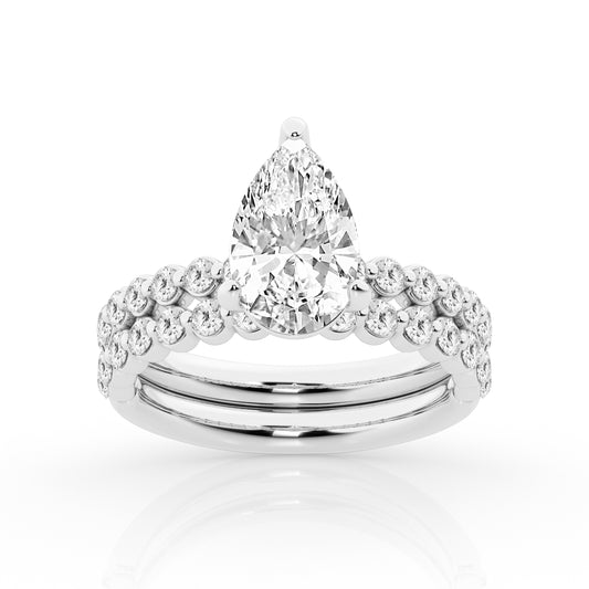 14K White Gold Bubble Ring MR-LGDR07937D300AGW63