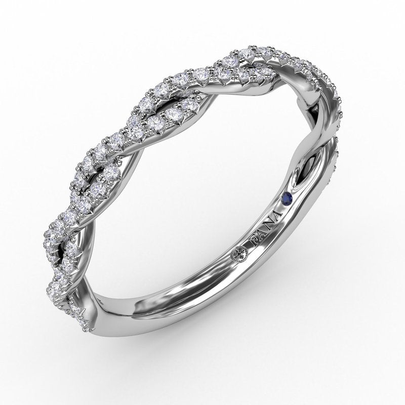 French Pave Diamond Twist Band W7253 - TBird