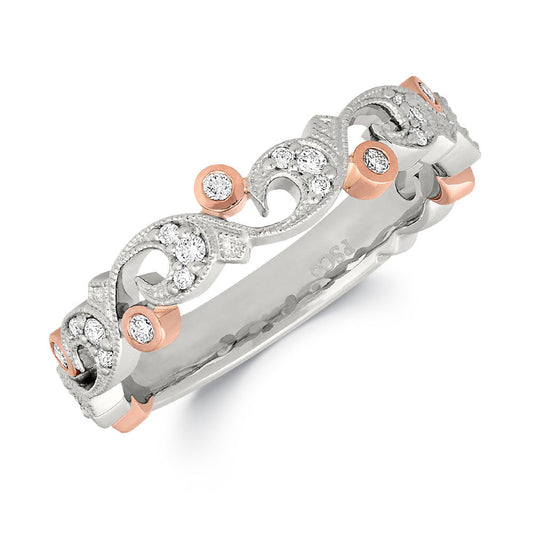 Peter Storm Twisting Pattern Rose Gold Band Wbm349_4Diarw  WBM349_4DiaRW