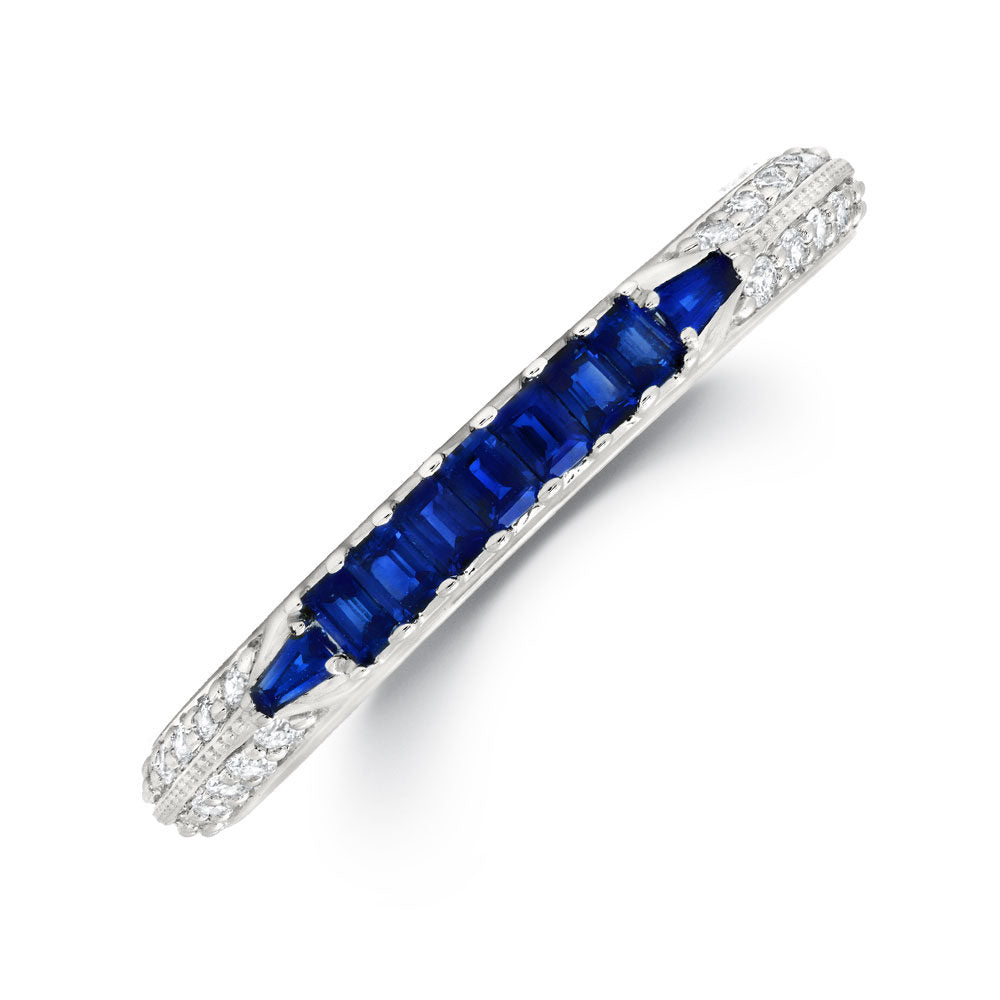 Peter Storm Fancy Custom Cut Blue Sapphires Top This Amazing Band Wbm400_4Dblw  WBM400_4DBlW