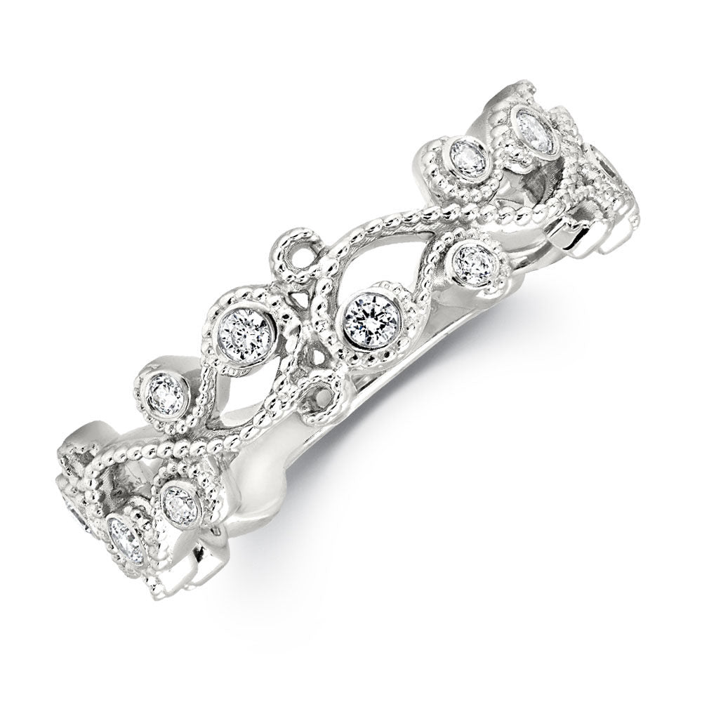 Peter Storm Twisting Leaf Band With Round Diamonds Wbm648_4Diaw  WBM648_4DiaW