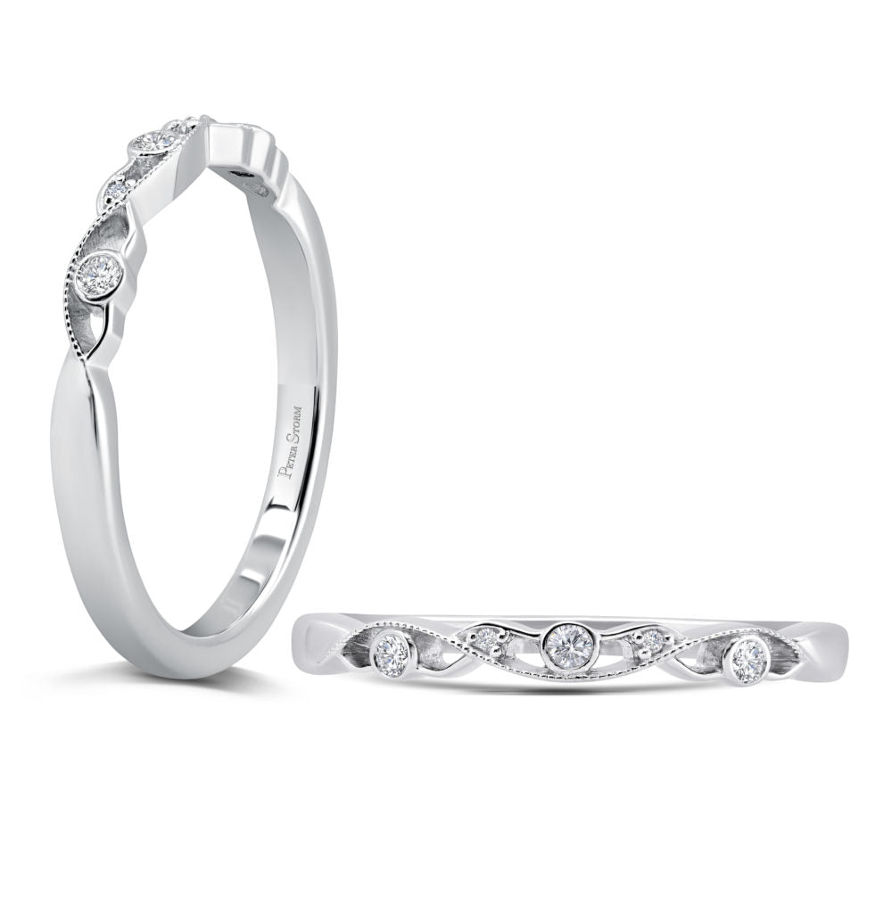 Peter Storm Three Diamonds Connected By A Fine Line Of Milgrain Wbm669_4Diaw  WBM669_4DiaW