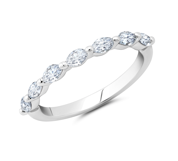 Peter Storm A Flat Band With Alternating Marquise Diamonds And Gold Beads Wbm676_4Diaw  WBM676_4DiaW