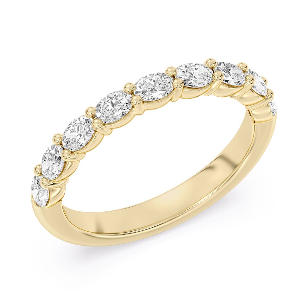 A Flat Band With Alternating Gold Beads And Round Diamonds Wbm770_4Diaw