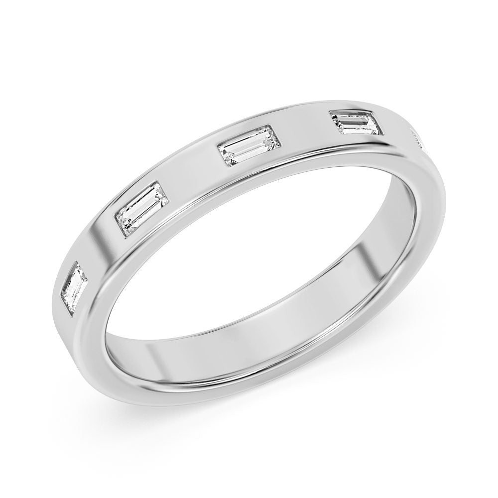 A Flat Band With Alternating Marquise Diamonds And Gold Beads Wbm776_4Diay