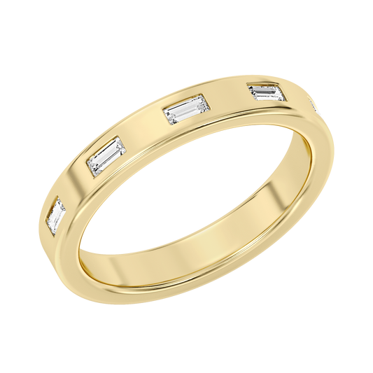 Peter Storm A Flat Band With Alternating Marquise Diamonds And Gold Beads Wbm776_4Diay  WBM776_4DiaY