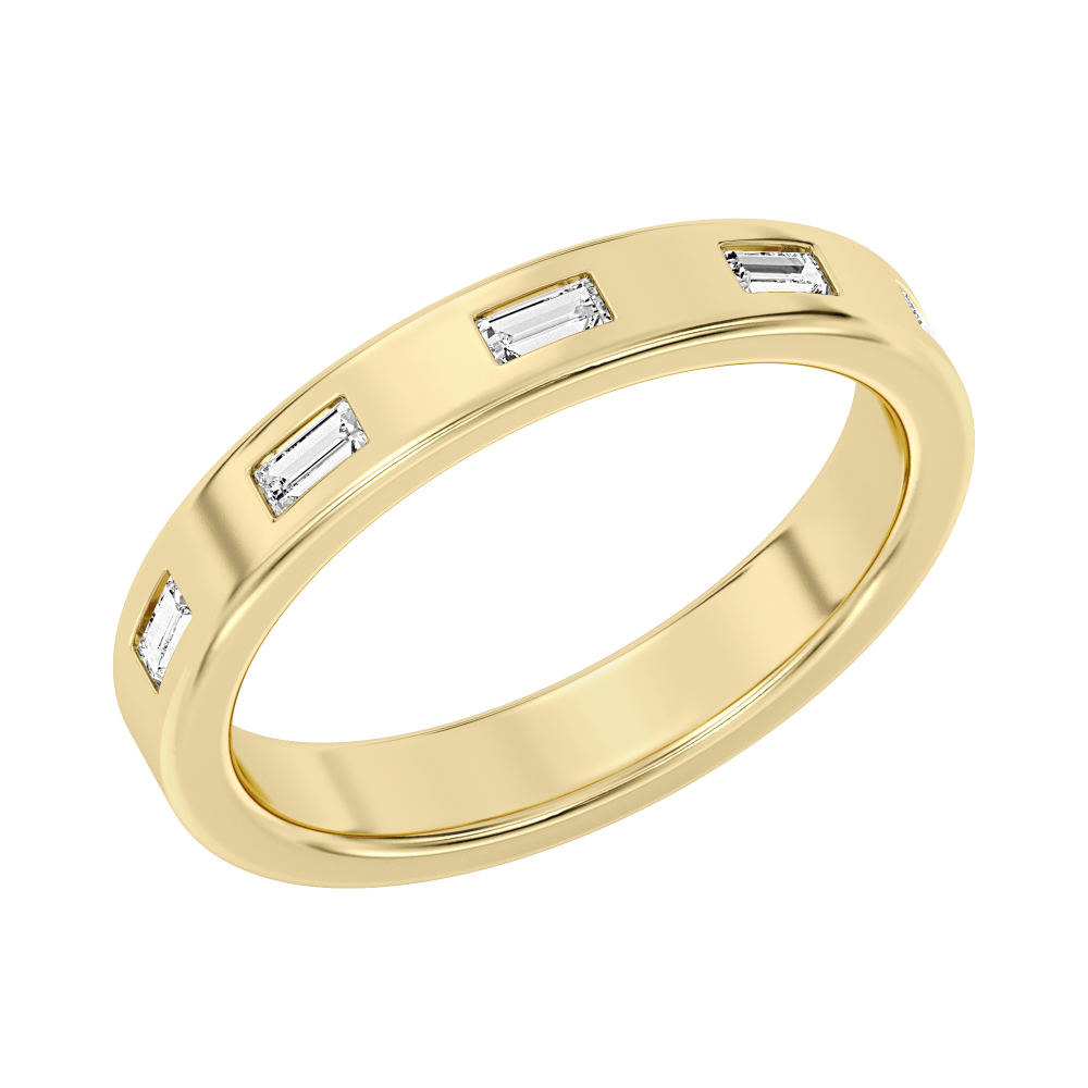 A Flat Band With Alternating Marquise Diamonds And Gold Beads Wbm776_4Diaw