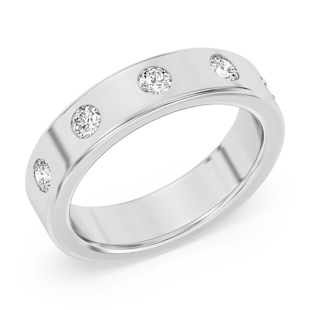 Peter Storm A Flat Band With Alternating Marquise Diamonds And Gold Beads Wbm777_4Diaw  WBM777_4DiaW