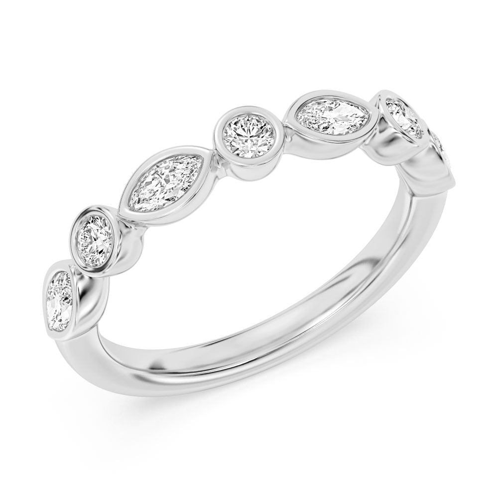 Peter Storm A Flat Band With Alternating Marquise Diamonds And Gold Beads Wbm779_4Diaw  WBM779_4DiaW