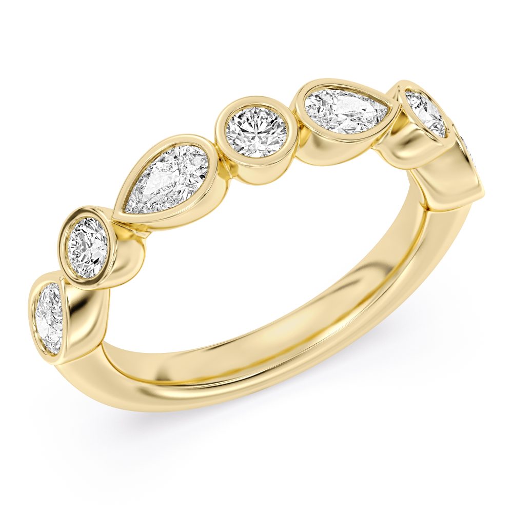 Peter Storm A Flat Band With Alternating Marquise Diamonds And Gold Beads Wbm780_4Diay  WBM780_4DiaY